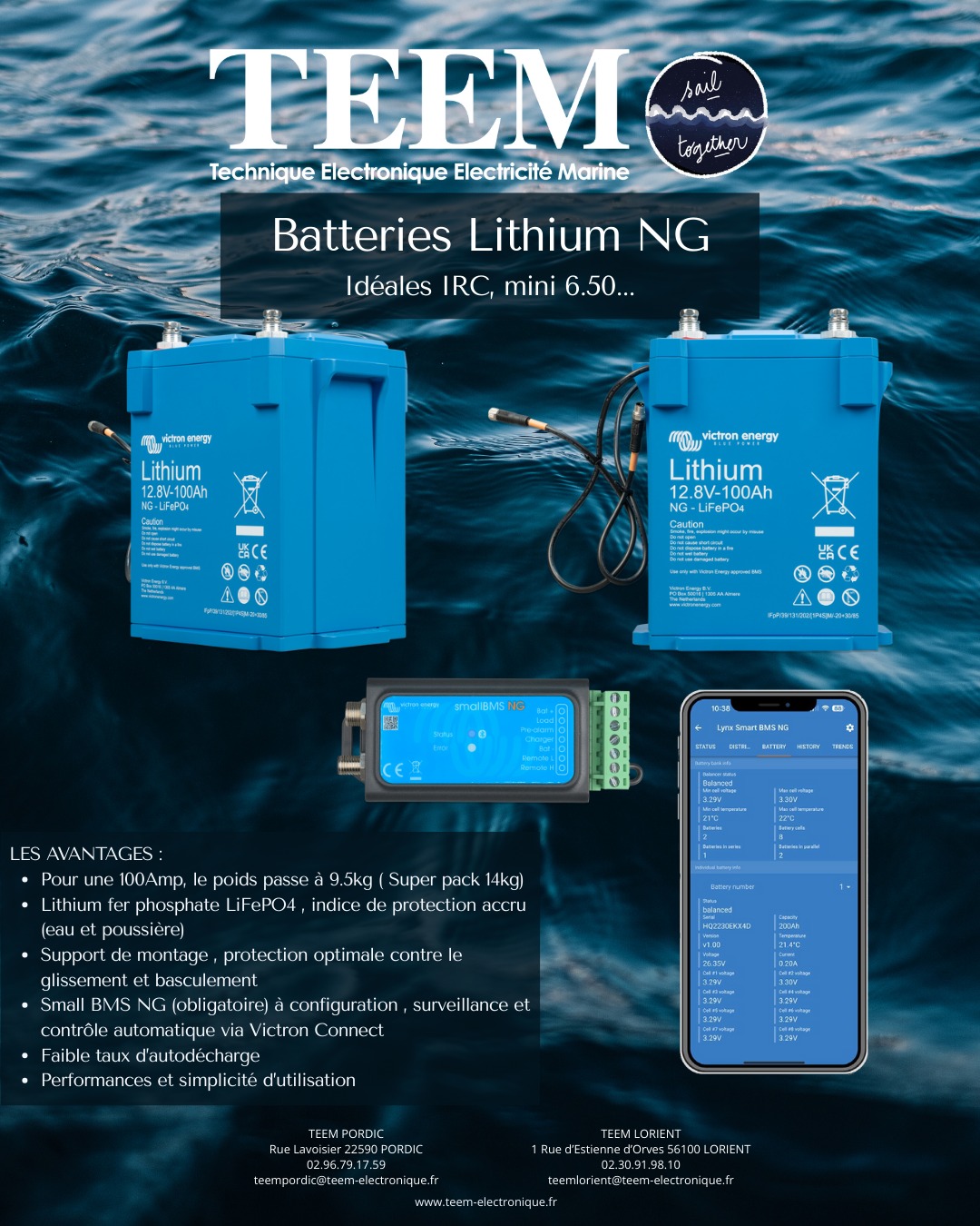Les batteries @victron_energy Lithium NG sont idéales pour les installations sur IRC, Mini 6.50... Elles sont plus légères, plus petites, plus facile d'utilisation...
Retrouvez tous les avantages et les détails techniques dans les 3 slides ci-contre.
Si vous avez des questions, ou si vous souhaitez un devis, n'hésitez pas à nous contacter !
🌊🔋🌊