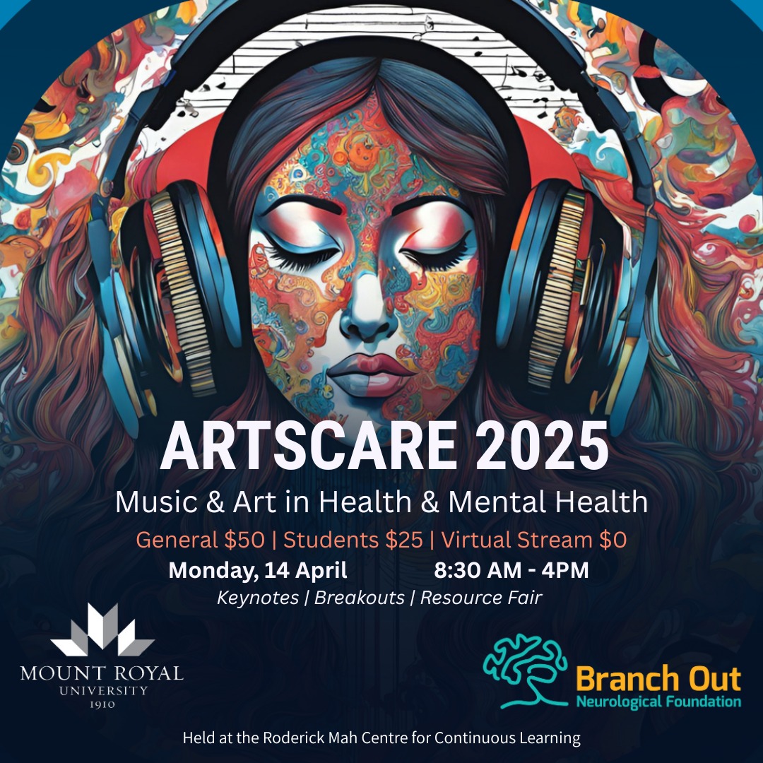 We're excited to be a part of the 3rd Annual ArtsCare Conference, presented by the Mount Royal University's Conservatory and Branch Out Neurological Foundation. Happening Monday, 14 April from 8:30 AM-4 PM.
Learn more and register: https://bit.ly/42F9S8W
Featuring presenters speaking on:
- Indigenous Pathways
- Systems Creation Collaborations
- Patient/Client Experience
- International & Local Trends
- Arts Health Opportunities for Future / New Professionals
- Resource Fair
We'll see you there! #yycarts #yycevents #artsandhealth #pathways #community #wellbeing #mentalhealth #artists