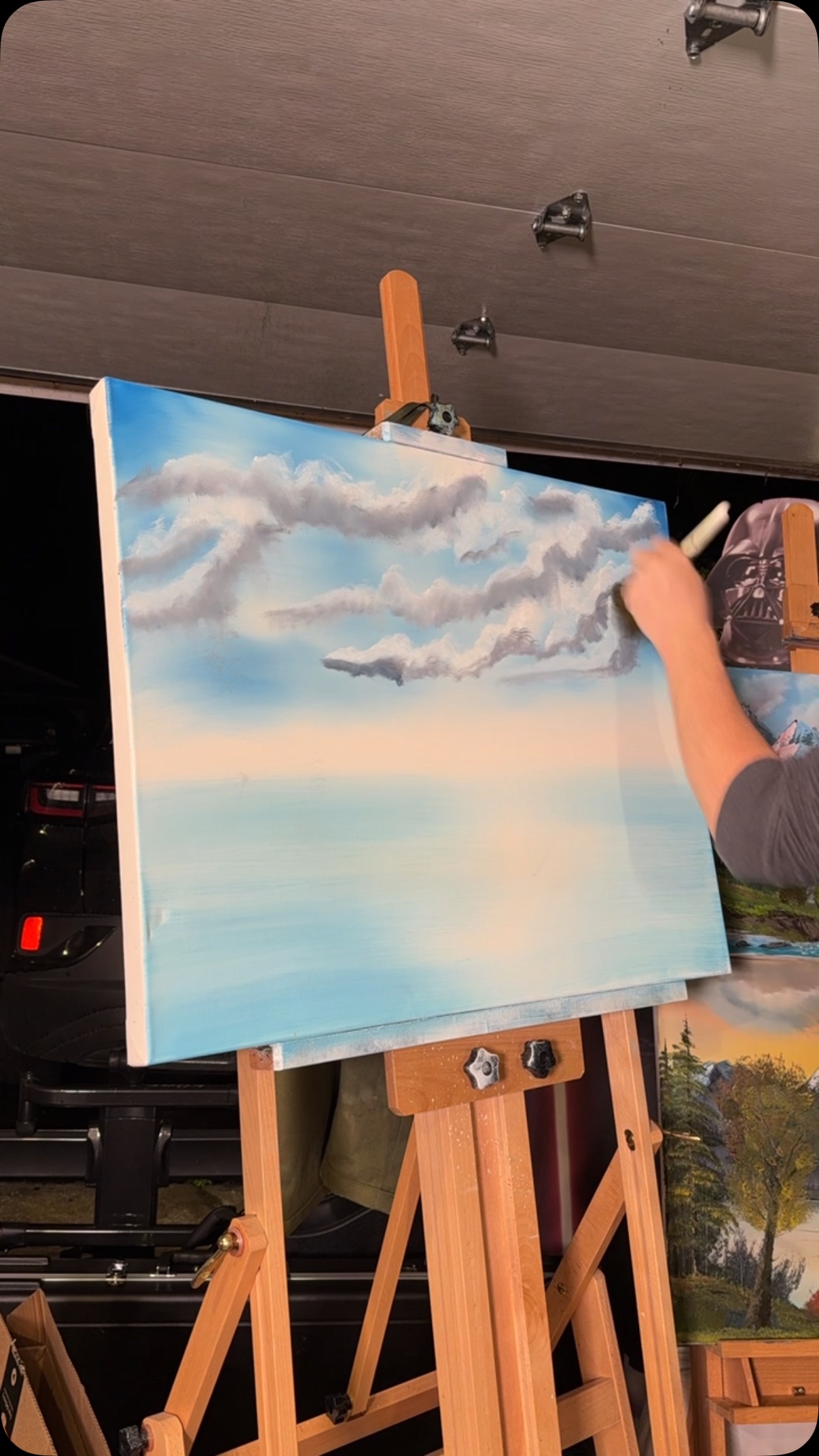 24x30 oil in canvas. I’d love to go camping here. #bobross #happytrees #oilpainting #happypainter #timelapse #feelingood