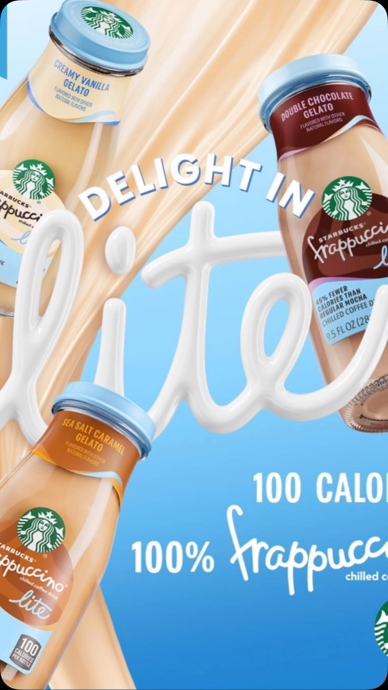 @starbucks lite 🔥 100%calories 🔥 100%Frappuccino