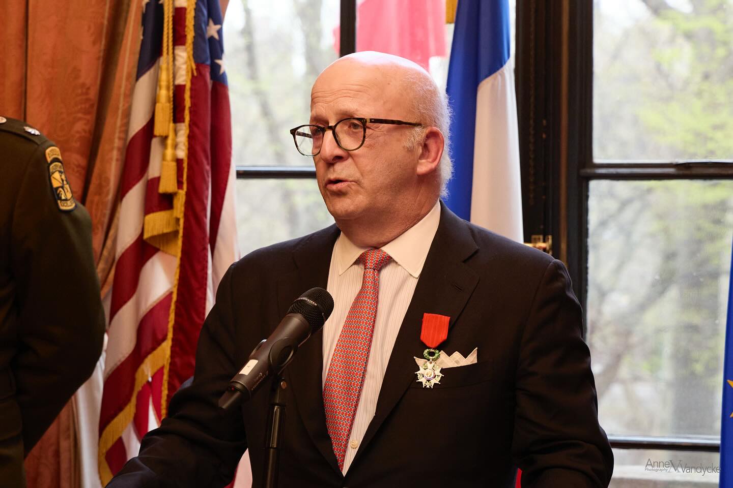 Warmest congratulations to James Rosener on being named Chevalier of the French Legion of Honor—France’s highest distinction—in recognition of his exceptional contributions to strengthening Franco-American relations.
Through his leadership in international law, his long-standing involvement with the European-American Chamber of Commerce, and his tireless advocacy for preserving shared history, James has played a vital role in deepening ties between our two nations. This honor is a testament to his enduring impact, and we are proud to celebrate this well-deserved recognition.
On April 10, 2025, our Society’s President, Guy Wildenstein—Commandeur of the Legion of Honor—had the privilege of bestowing this decoration upon James Rosener at a ceremony held at the French Consulate in New York.
We are also very proud to welcome him as our newest member of the American Society of the French Legion of Honor. Jim has been a friend of the Society for many years, and we look forward to his continued contributions and engagement.
Photo credit @annevandyckestudio