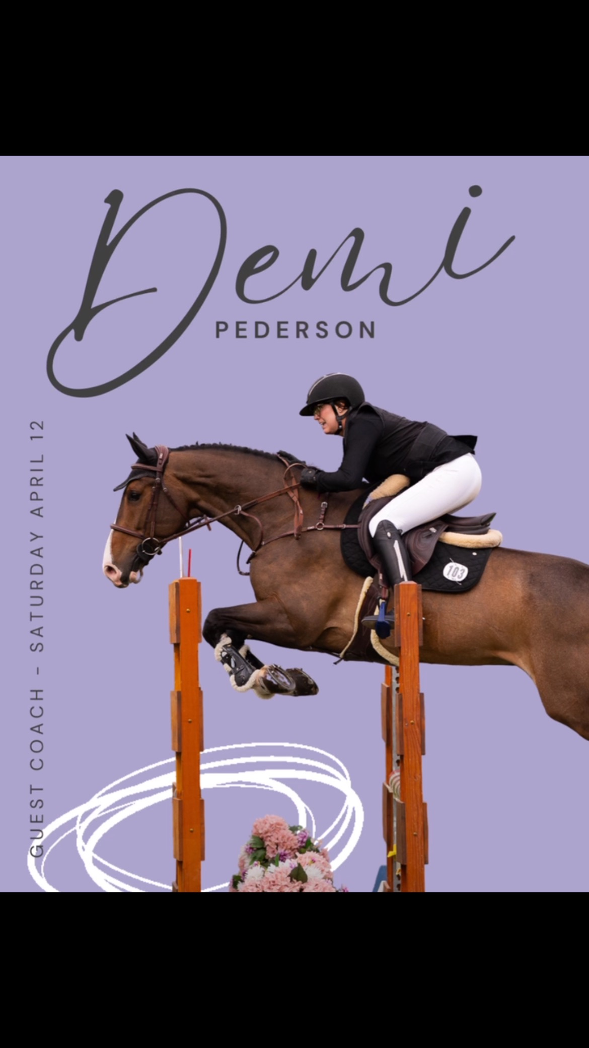 We’re thrilled to welcome Demi Pederson as a (hopefully recurring!) guest coach at the barn on Saturday, April 12!
Demi brings over 20 years of experience in the show jumping world, having trained under top professionals and competed up to the 1.40m Grand Prix level. Her background includes time at prestigious venues like Spruce Meadows, Thunderbird Show Park, and Desert Horse Park, and she offers a wealth of knowledge and a supportive, positive teaching style.
There will be no additional charge for lessons that day—your regular fees apply—and we’re excited to offer this special opportunity to learn from such an accomplished horsewoman. We hope to have Demi teaching with us more often in the future and look forward to you all getting to know her!