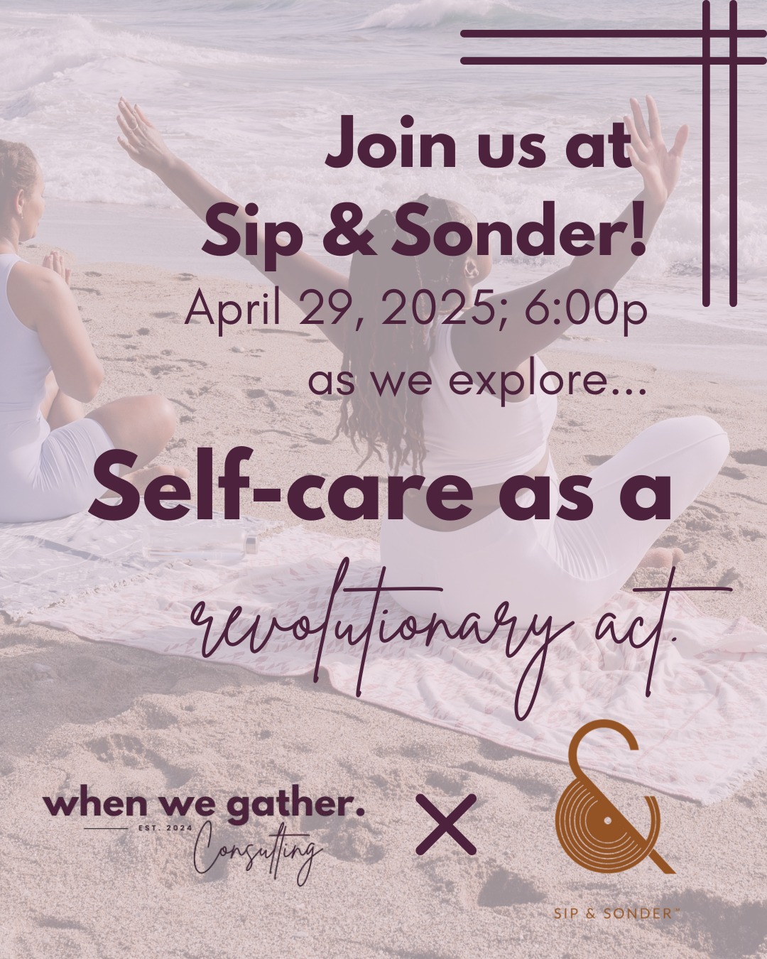UPDATE:
We're Back On!
We have rescheduled our gathering at Sip & Sonder, Inglewood. We will be hosting, "Womanist Ways: Self-Care as a Revolutionary Act", on April 29, 2025, at 6:00p.
We hope that you can build with us! If you are interested in attending, please fill out our registration form in our bio!
We would love to connect with you.