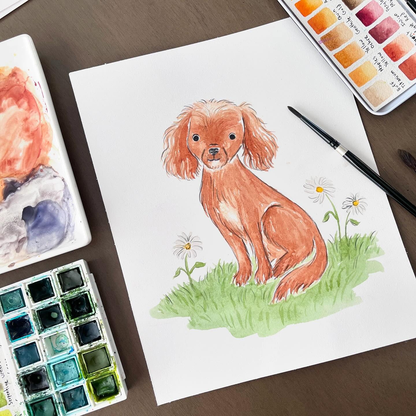 Sharing a pet portrait of my sweet girl, Tater. She still looks like a puppy but she turns 3 years old this summer. Swipe for the model herself 🐶💗 Custom pet portraits available now, link in my bio.
#petportrait #custompetportrait #custompetportraits #dogportrait #customdogportrait #dogportraitartist