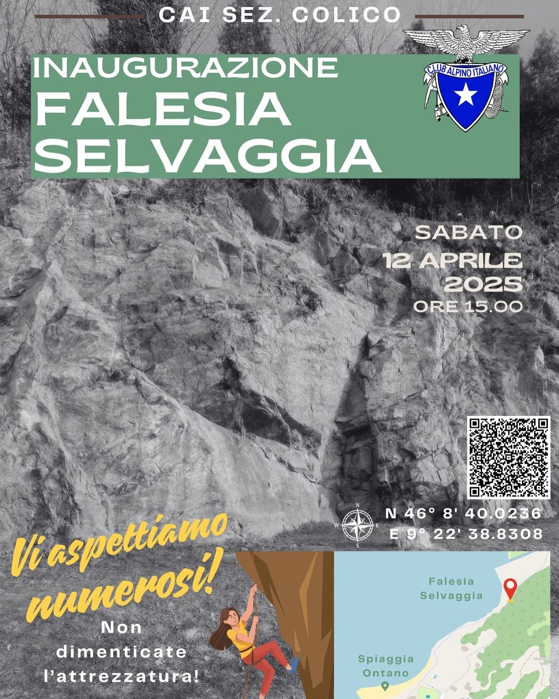 12.04.25
Inaugurazione FALESIA SELVAGGIA 🧗🏻♂️
Vi aspettiamo numerosi 🤩