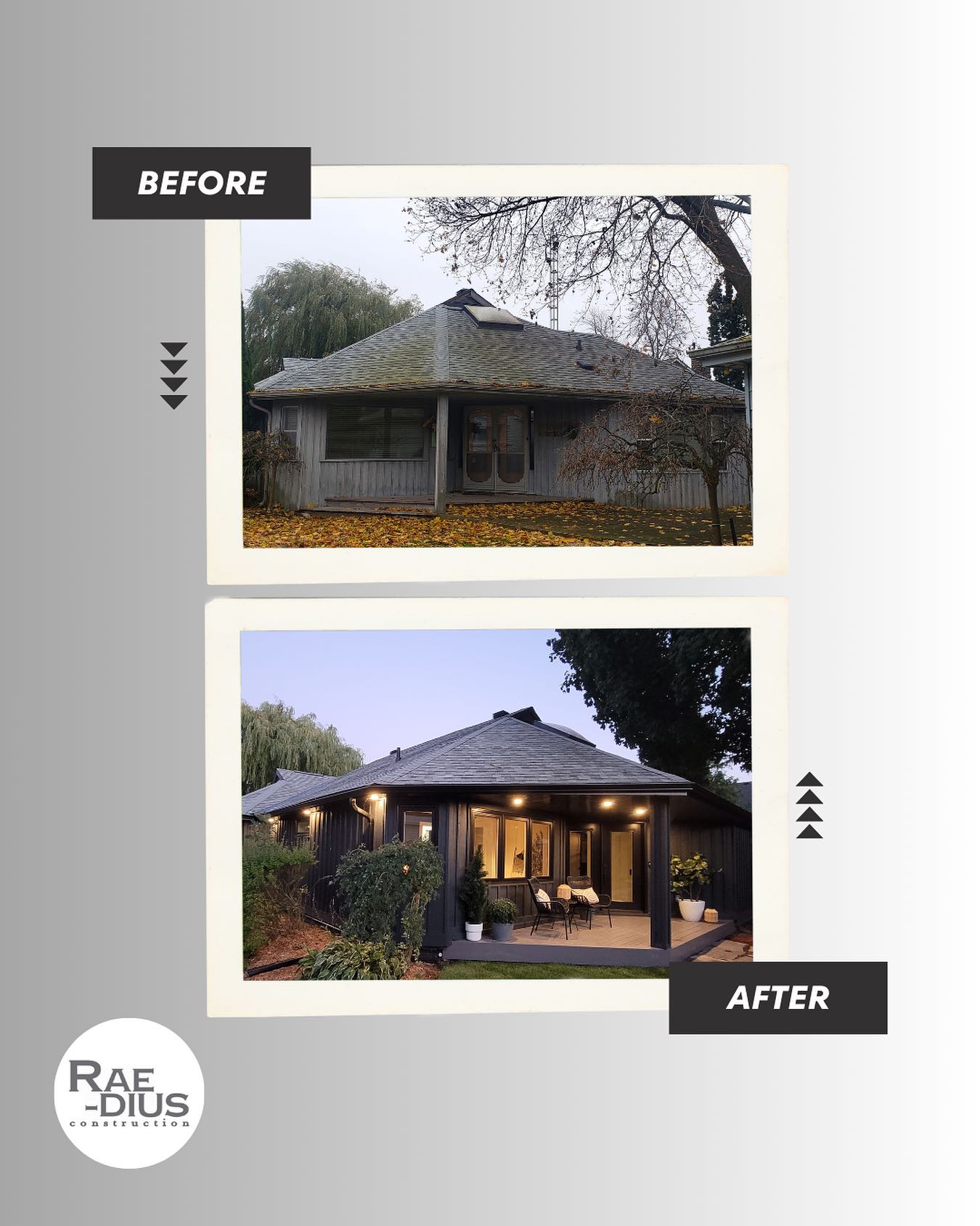 Here is the beautiful complete restoration of an Innisfil cottage done for season 4 of Scott’s Vacation House Rules.
We are so pleased that the outside of this cottage can now reflect the warm, relaxed feeling of the inside. A perfect lakeside getaway!