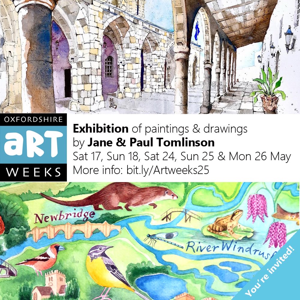 It’s nearly Oxfordshire Artweeks season once again. My sister @janeytom and I will be exhibiting at her place in Freeland. We do hope you’ll be able to come and see us and our work. Everyone is welcome and we look forward to welcoming you..
.
#art #artistonfacebook #artist #artwork #drawing #draw #Oxford #artistsoninstagram #drawing #urbansketching #urbansketch #urbansketchers #kunst #oxfordshireartweeks #artist #watercolor #watercolour #watercolorpainting #penandink #penandinkdrawing #sketching #global_sketchers #urban sketch course #draw #sketch #artweeks