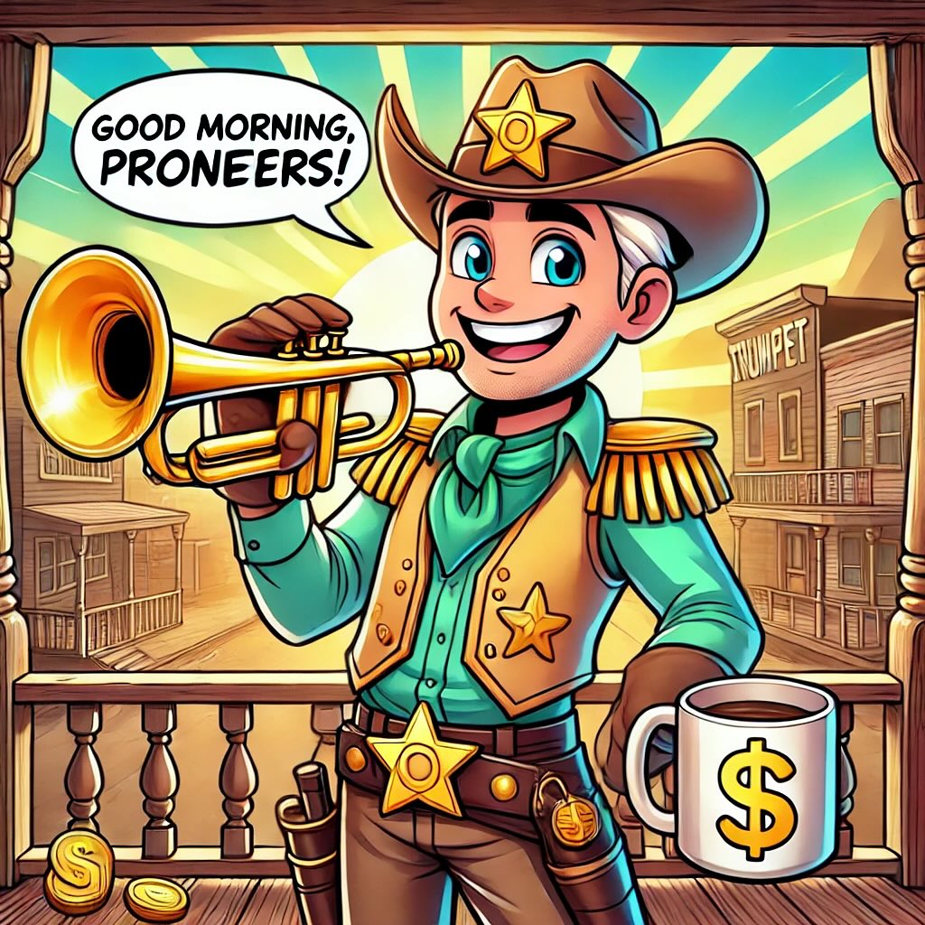 Sheriff Trumpet is up, coffee in hand, trumpet in the other — and full of good vibes!
Let’s make this day legendary, folks. The $TRUMPET journey is just getting warmed up!
#TrumpetToken #GoodMorningCrypto #SheriffTrumpet #CryptoVibes
