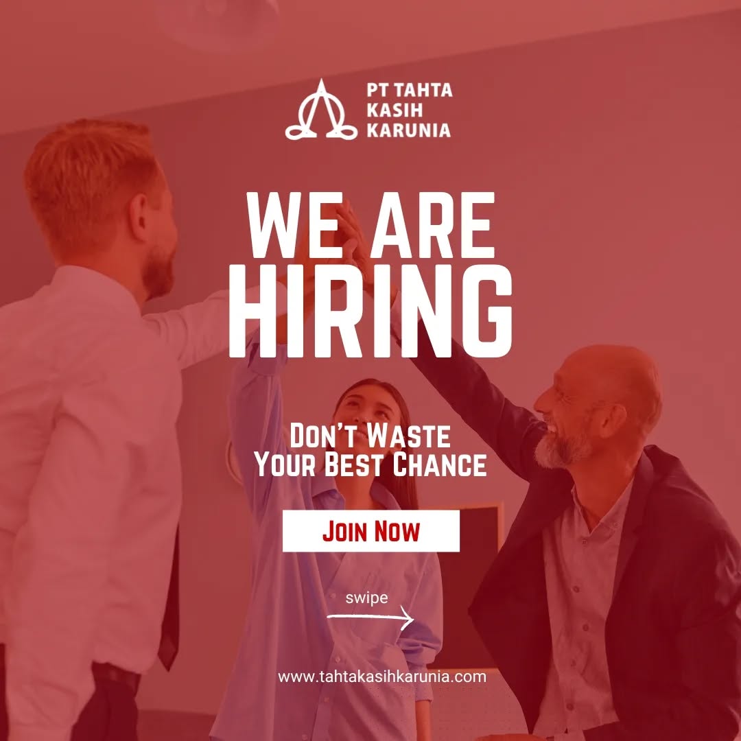 Join Our Team!!!
Posisi:
- Finance & Accounting Tax Head
- Telemarketing
- Procurement
- Helper Gudang
Send your CV
To: hr@tkk.co.id
Subject: Apply-TKK-Posisi-Nama
Butuh alat keselamatan kerja? TKK Safety Solusinya.
We are Importer & Distributor for Safety, PPE & General Items.
You Request, We Provide
Visit our Marketplace (TKK Safety)
Tokopedia, Shopee & Tiktok Shop
#TKKSafety #SafetyFirst #SafetyTools #HSETools #KeselamatanKerja #AlatKeselamatanKerja #K3HSE