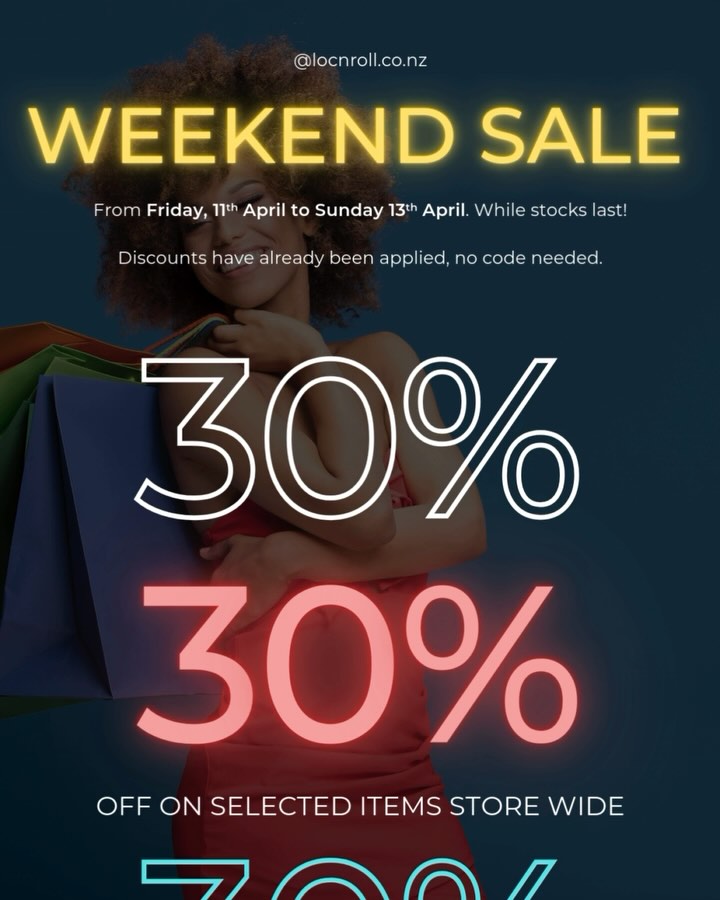 Weekend vibes just got better! 🎉
Enjoy 30% OFF selected items storewide from Friday 11th – Sunday 13th April. 🛍️ No code needed – discounts already applied. Hurry, while stocks last! 💥
#WeekendSale #ShopNow #LimitedTimeOnly
