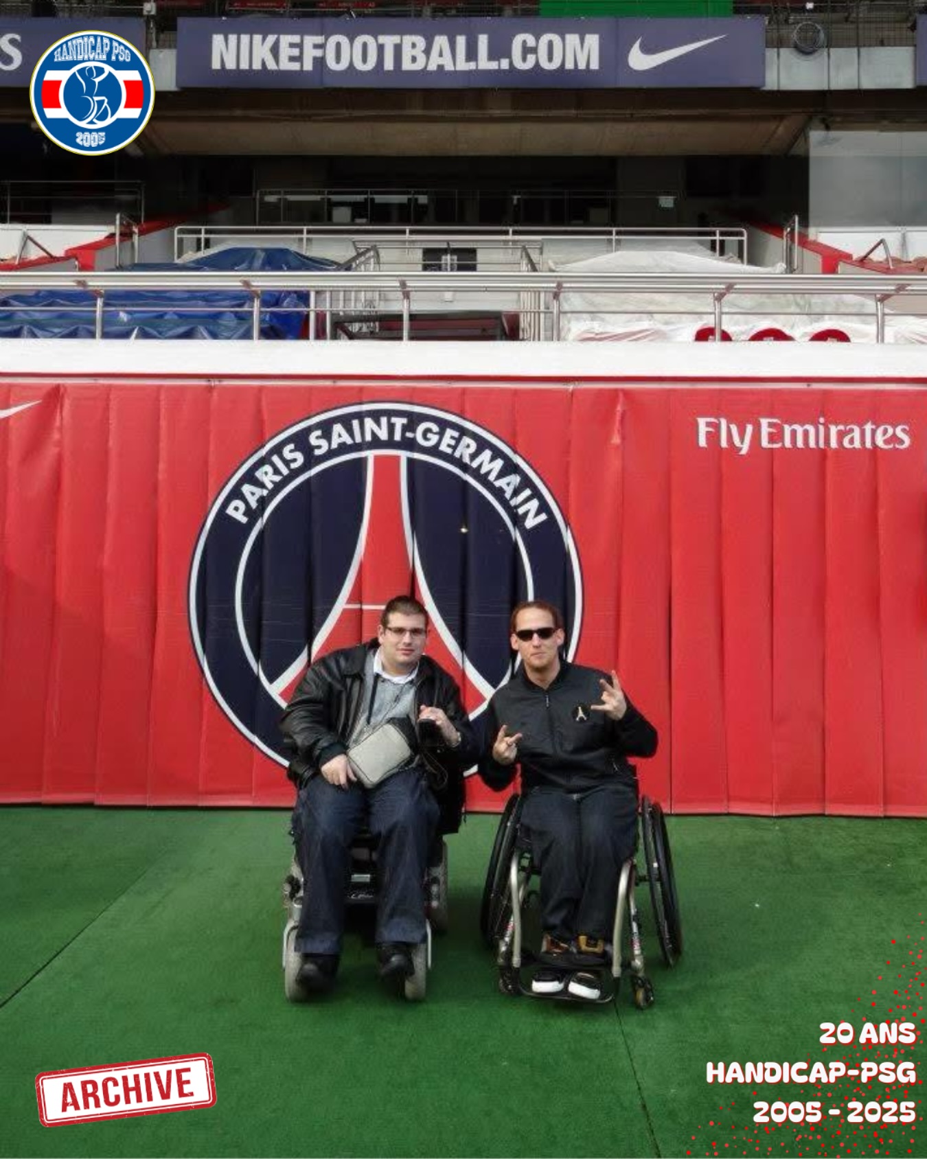 À une semaine de la célébration de nos 20 ans au Parc des Princes, nous lançons une série d’archives photos et vidéos des moments forts de notre association depuis 2005 !
On n’a pas tous les jours 20 ans ☺️
#handicappsg #psg #parissg #parcdesprinces #archives