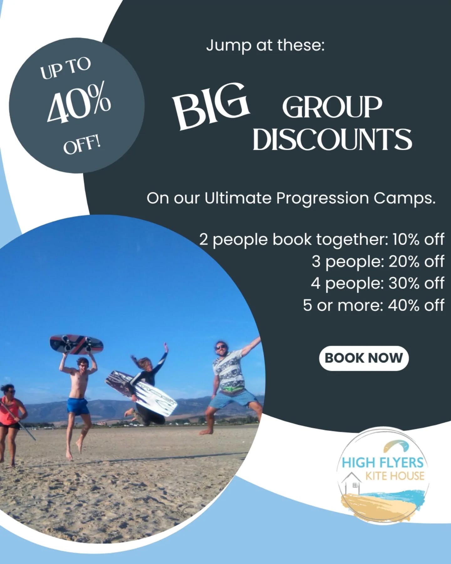 Tarifa Progression Camps - Bring Your Kite Crew!
Boost your skills with the best coaching,
Enjoy the Tarifa vibes and share the experience with your kite buddies. The more friends you bring, the cheaper it gets - and the more fun you'll have!
Info in Bio
#kitecamps #kitesurfholidays
#tarifa #highflyerskitehouse