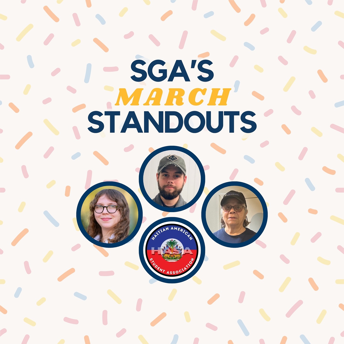 Check out the SGA’s Senator, Org, and Corsairs of the Month for March. Congrats to each of you! 🙌🎉
