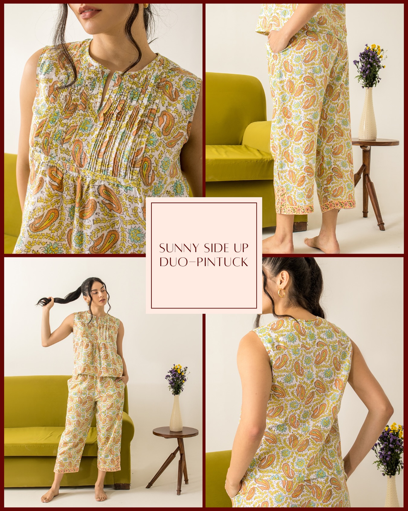 Sunny days call for sunny tones ☀️
This breezy SUNNY SIDE UP DUO - yellow cord set with intricate ambi block print and delicate pin-tuck detailing is everything your summer wardrobe needs🌻
Easy, breathable, and effortlessly elegant — comfort never looked this good 💛🌿
Order now from our website 🔗 Link in bio
(ANAM, handcrafted, summer, coord set, cotton, breathable)
#ANAM #blockprintlove #summerstyle #slowfashion #cottoncool #easybreezy #handcraftedwithlove #100%cotton #airy #breathable #nontoxiccolours