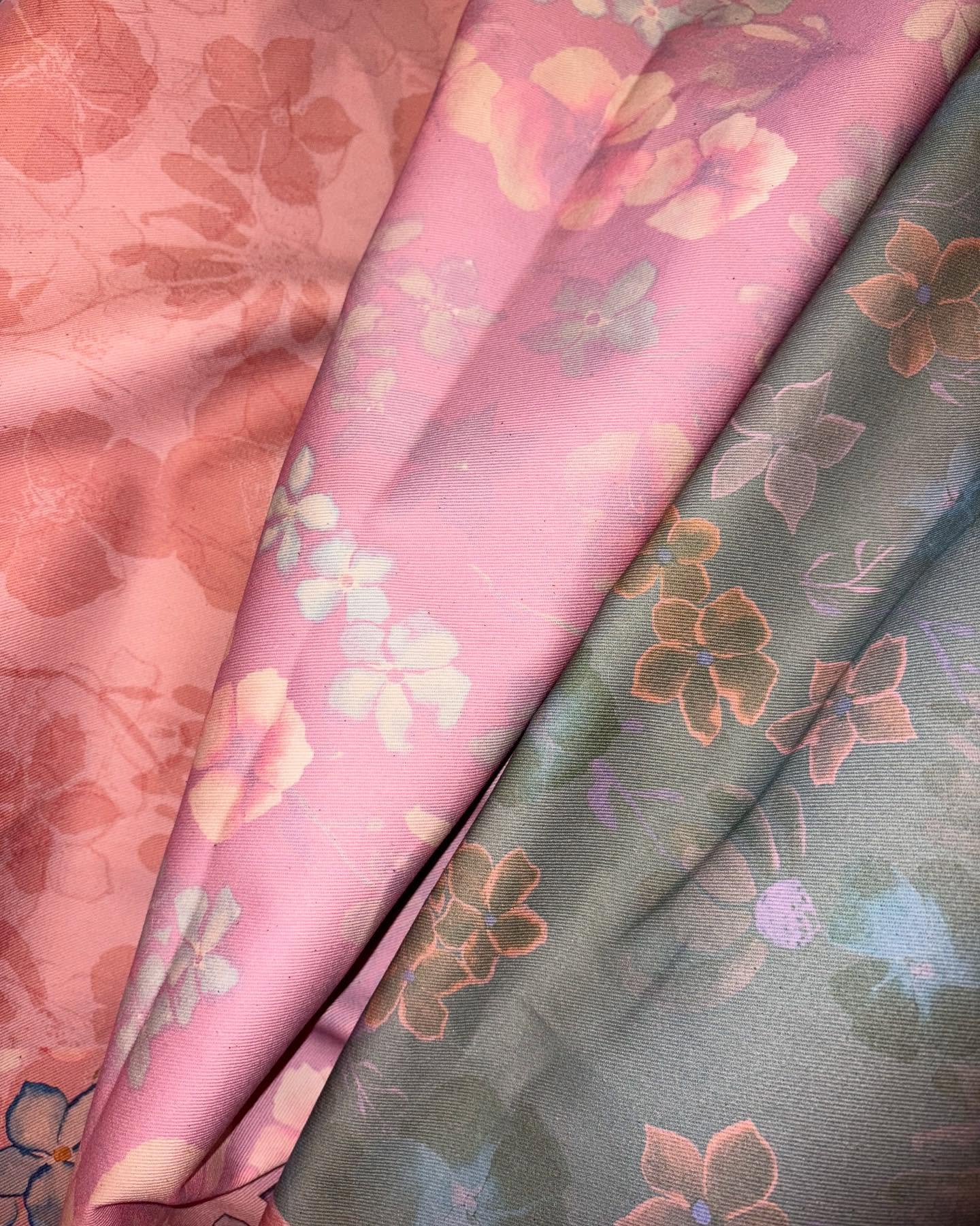 Organic cotton twill samples for Spring/Summer #handmade #handdrawn #textiles #sustainable #sustainabledesign #springsummer #interiors #sustainableinteriors #floral