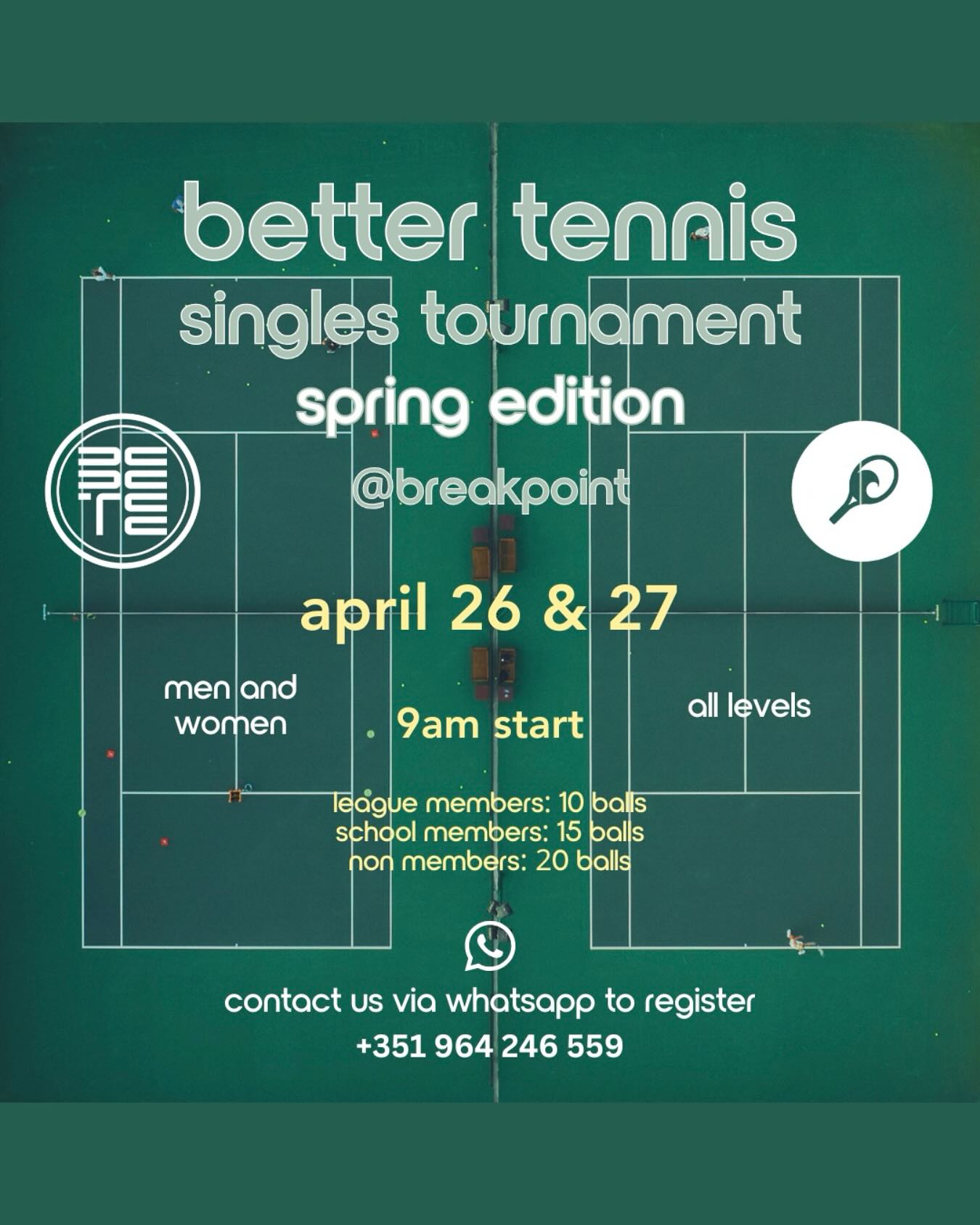 Itโs time for another BetterTennisTournament! Donโt miss your chance to join the fun (and score some league points) โ make sure to sign up in time โณ