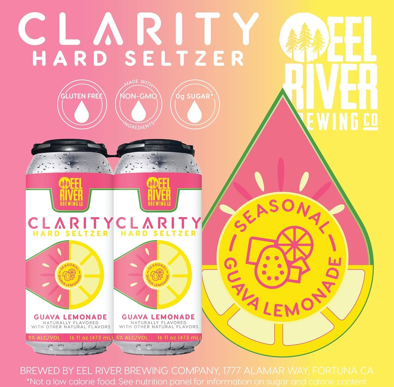 Eel River Brewing Co is bringing back Guava Lemonade Clarity on draft and in cans 💫 🍻