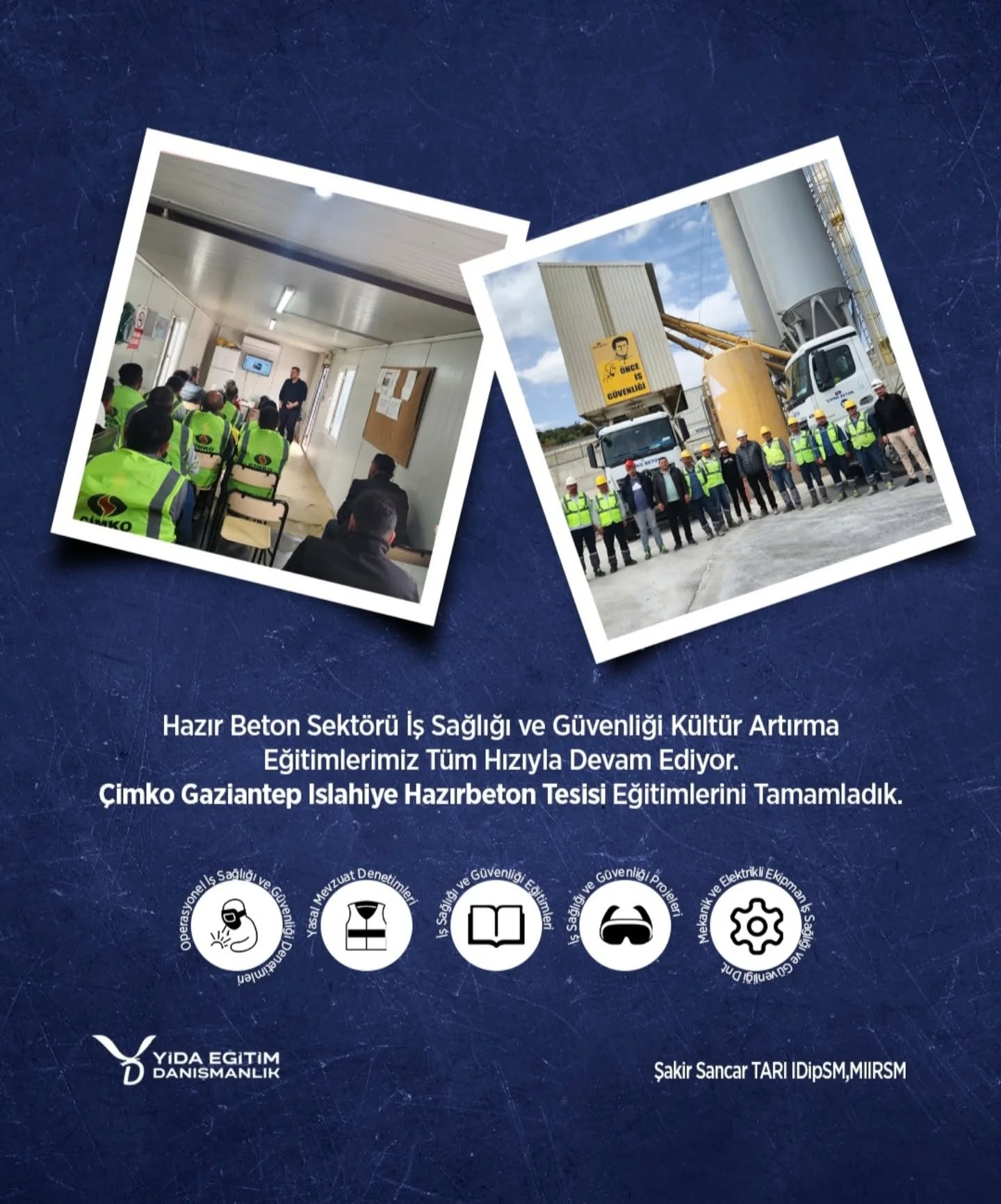 Hazır Beton Sektörü İş Sağlığı ve Güvenliği Kültür Artırma Eğitimlerimiz Tüm Hızıyla Devam Ediyor.
Çimko Gaziantep İslahiye Hazırbeton Tesisi Eğitimlerini Tamamladık.
#İSG #işsağlığıvegüvenliği #eğitim