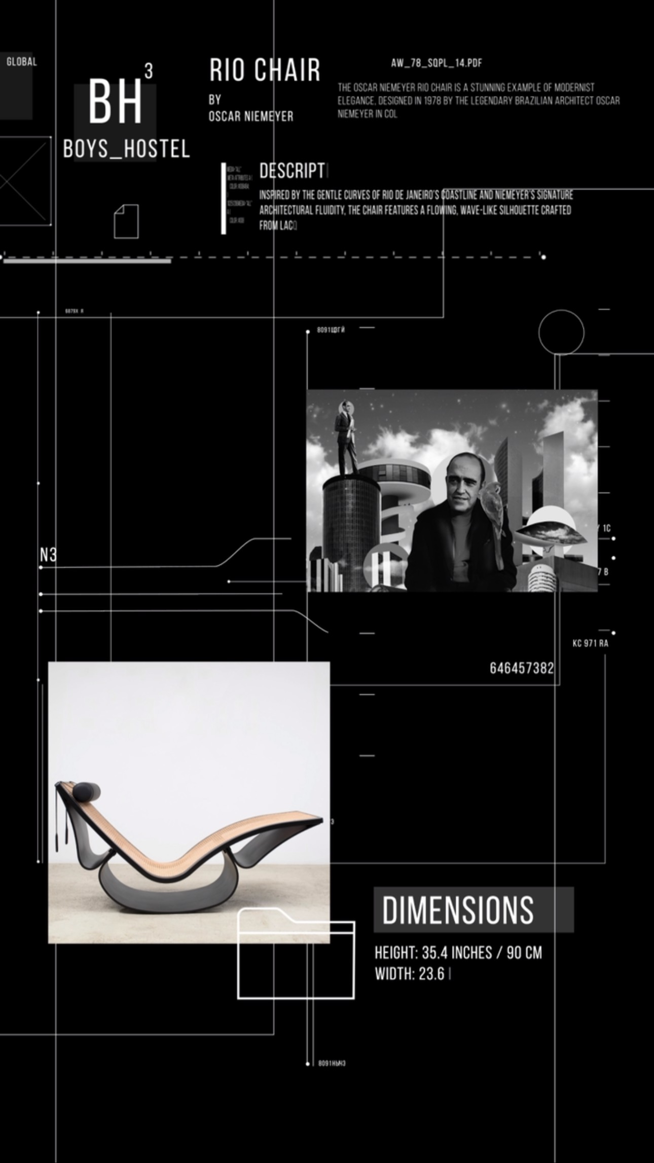 Upholstered in luxurious Ratta cane & leather
Its sculptural form is both minimalist and sensual, resting atop a sleek steel frame that balances visual lightness with structural integrity.
The Rio Chair is not just a piece of furniture—it’s a graceful tribute to Niemeyer’s lifelong fascination with organic forms and the beauty of Brazil.
Available now on theboyshostel.com