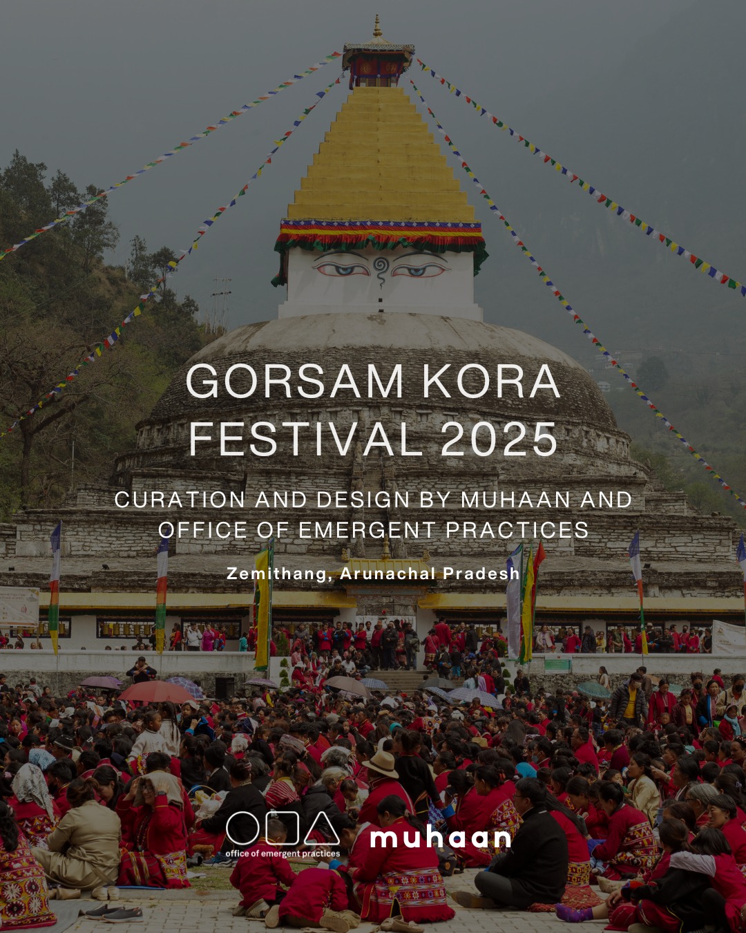 " Standing on the shoulders of giants "
After initiating the Zero Waste effort at Gorsam Kora last year, we found ourselves once again drawn to this sacred valley—almost as if the Stupa itself pulled us back. There's a deep spiritual connection we feel with this land, its people, and its stories.
With very little time and resources, and guided by the steady leadership of Lama Kesang and Degin Dorjee, we moved forward with a shared vision: to shape Gorsam Kora not just as a festival, but as a space for reflection, learning, and pride for the people of Pangchen.
From setting up a small but powerful exhibition on Pangchen’s cultural heritage, to designing subtle lighting for the Gorsam Chorten—with implementation support from the Indian Army and designing the event area —we focused on blending gently with the existing environment, rather than standing apart from it.
A special thanks to Priyamwada Chettri @priyamwada_chettri for stepping in at the last moment and bringing the visual stories of Pangchen to life through her illustrations. And to Harshita Borah @harshita_borah , for helping shape the panel designs just in time. Brother Sasank Shresta @sasankshrestha_021 for helping us with the high quality cloth banner prints. Alifa @_alifa_zibrani_ for her spirit and helping us in whatever ways she could.
We’re grateful to the knowledge keepers, the community of Pangchen, the A team - lighting unit of the Indian Army for making this journey possible.
We carry these stories with us—quietly lit, deeply rooted, and still unfolding.
#GorsamKora #Zemithang #Pangchen #Muhaan #OfficeOfEmergentPractices #ZeroWasteHimalaya #CulturalHeritage #SacredLandscapes #CommunityLed #SlowDesign #StoriesOfTheLand #BuddhistHeritage