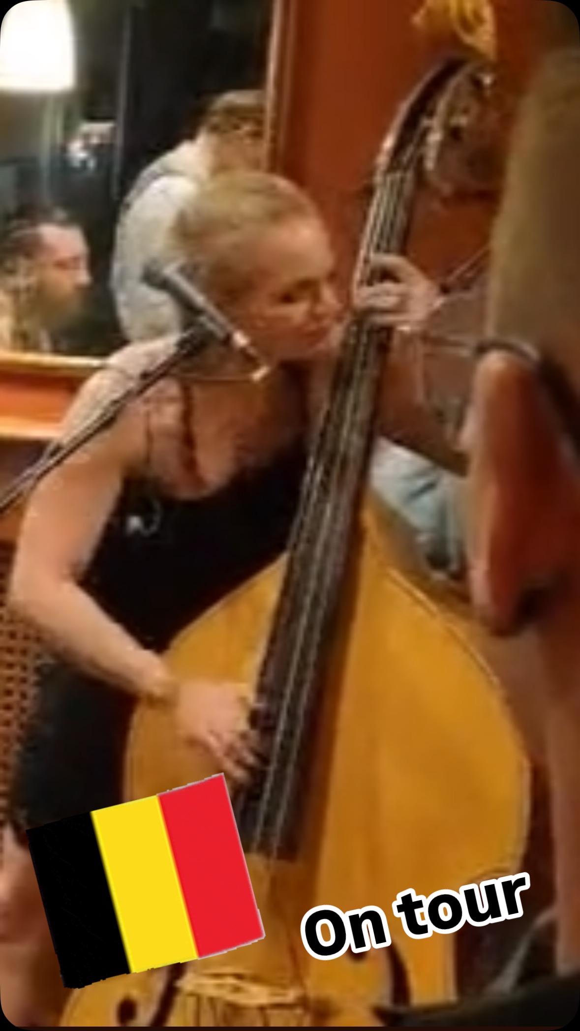 First gig back in Europe! Thanks Zonhoven for a great night 🎵🍻 @the_pub_zonhoven #touring #doublebass #rockabilly #uprightbass #rockabillybass #learndoublebass #femalebassist
