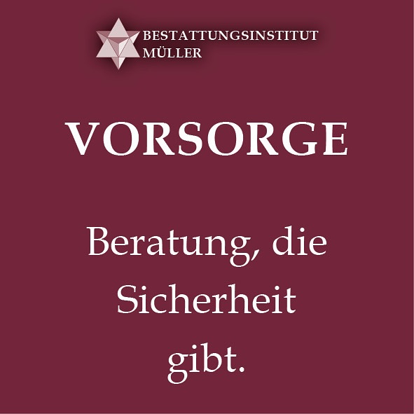Bestattungsvorsorge 🌱
Beratung gibt Sicherheit.
Es gibt viele Gründe, die für eine rechtzeitige #Vorsorge sprechen.
Durch einen Bestattungsvorsorge- Vertrag sichern Sie die genaue Umsetzung Ihrer eigenen Wünsche.
Sie entlasten Ihre Angehörigen und befreien sie dadurch von möglicher Ratlosigkeit, finanziellen Sorgen und Nöten sowie eventuellen Differenzen.
Sachliche und kompetente
Beratung
Wir nehmen uns Zeit, beraten Sie sachlich und kompetent über alle Bereiche, die bereits jetzt geklärt werden können.
Dadurch haben Sie die Garantie, dass im Sterbefall alles genau so durchgeführt wird, wie Sie es mit uns besprochen haben. Das Beratungsgespräch ist streng vertraulich.
Ausführliche Beratung
zur Bestattungsvorsorge
Wir nehmen generell keine Zahlungen im Voraus für eine Bestattungsvorsorge entgegen.
Jedoch beraten wir Sie gerne
ausführlich über die Möglichkeiten Ihre #Bestattungsvorsorge
im Vorfeld finanziell zu regeln,
wie z. B. durch:
#Treuhandkonto
#Sparkonto für Bestattungszweck
#Sterbegeldversicherung
#24h #soforthilfe #durchgehendonline #immererreichbar #trauerfall #erdbestattung #feuerbestattung #seebestattung #beistand #trauerfeier #bestattungsvorsorge #überführung #bestattungsinstitut #donaueschingen #bräunlingen #blumberg #baddürrheim
www.Bestattungen-müller-hartmann.de