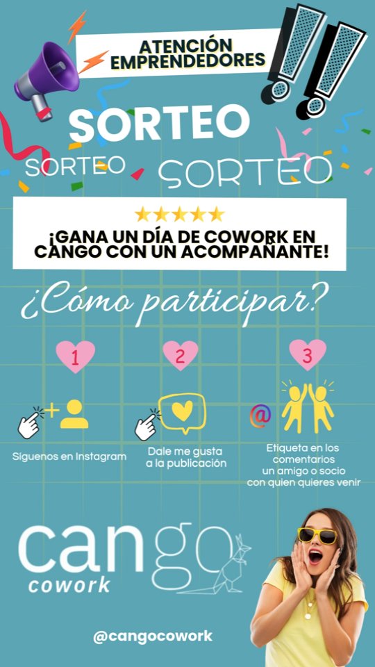 📣¡¡ATENCIÓN EMPRENDEDORES!!🤗
TENEMOS UN ESPECIAL CONCURSO PARA TÍ Y TU SOCIO, AMIGO/A O EL ACOMPAÑANTE QUE QUIERAS.🫂
📍Si estás emprendiendo o quieres iniciar un proyecto.
CANGO COWORK te regala "UN DÍA DE COWORK FLEX" con todo incluído. (Café ,wifi y un lugar tranquilo para trabajar)☕🧠🥳🛜
📲 Participar es muy fácil, solo tienes que:
1.- Seguirnos en nuestro Instagram.
2.- Darle me gusta a la publicación.
3.- Etiquetar al amigo con quién quieres venir al cowork.
Y Listo👌🏻Ya estarás participando!!
Si quieres repostear el Reels las veces que quieras, más chances tienes de ganar.
Tienes desde hoy hasta el 30 de abril para participar.
Los ganadores se publicarán el 1° de Mayo. (Día del trabajador)
🕘 Comenzó el juego.
Te esperamos!! 🦘
#concurso #coworking #cowork #oficinas #emprendedores #independientes #empresas #direccioncomercial #direcciontributaria #profesionales #tuespacioideal #tuespaciosoñado #influencer #ganar #regalo #semanasantachile #hoy