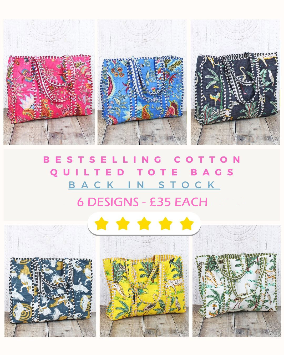 Say hello to your new go-to bag! 👜💛
Our bestselling quilted bags are ethically made in India using 100% cotton — super soft, sturdy, and made to last! They comes in 6 fun prints (yes, picking a favourite is impossible!), and they're all fully lined with an inner pocket for your bits & bobs. ✨
Big, roomy, and perfect for everything from running errands to weekend getaways. Trust us — you'll want one in every print. 😉
#quiltedbags #ethicallymadefashion #cottonbag #madeinindia❤️ #sustainablestyle #baggoals #slowfashion #everydaystyle #everydaystyleinspo #shoplocallincolnshire #shopsmallsupportlocal #shopsmall
