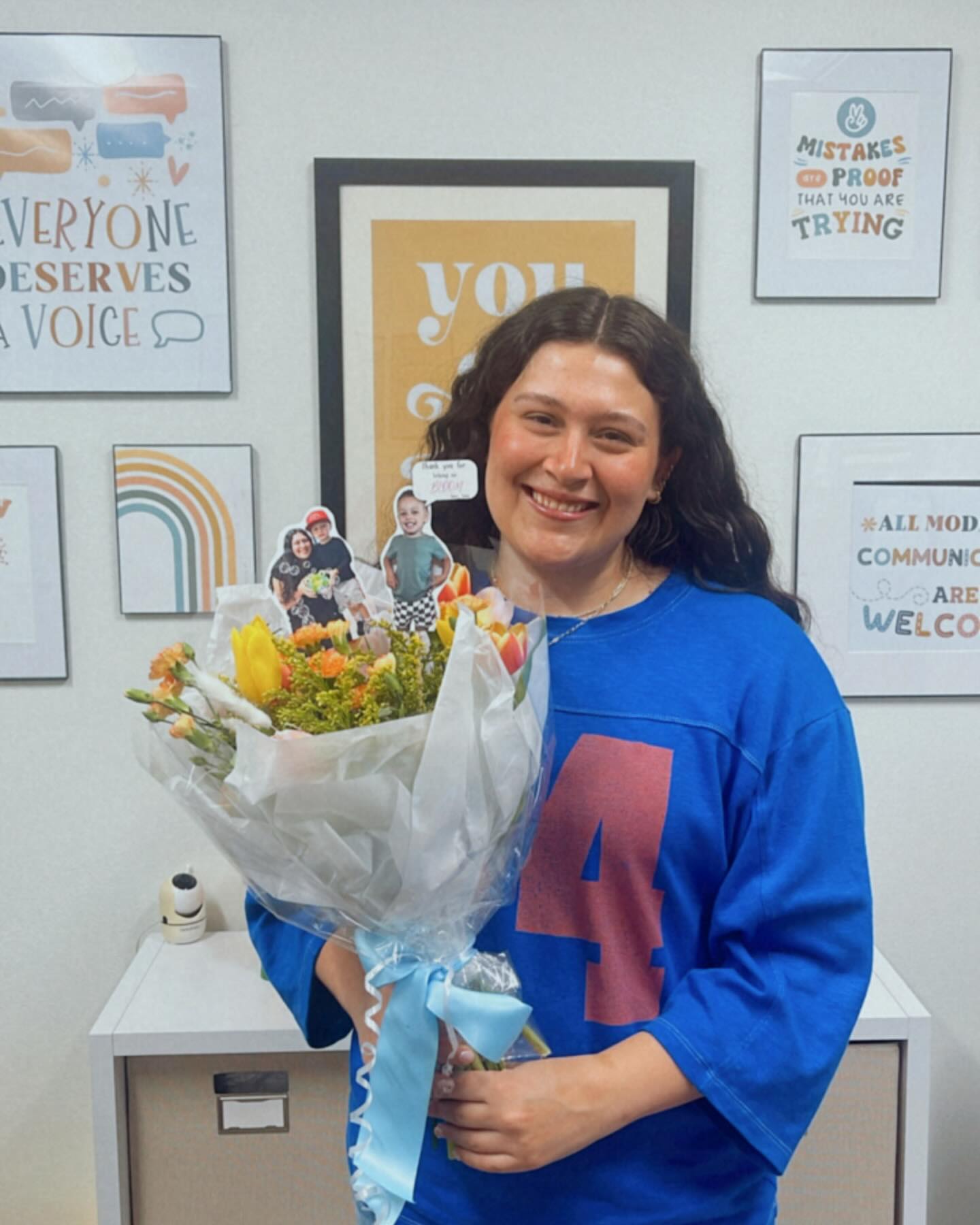 We love helping our clients bloom 💐 ! Today was a client’s last session and they brought this beautiful bouquet for their SLP Brianna. We are so grateful to have such amazing and supportive parents that we can collaborate with and help their children bloom. *posted with parent permission* ❤️