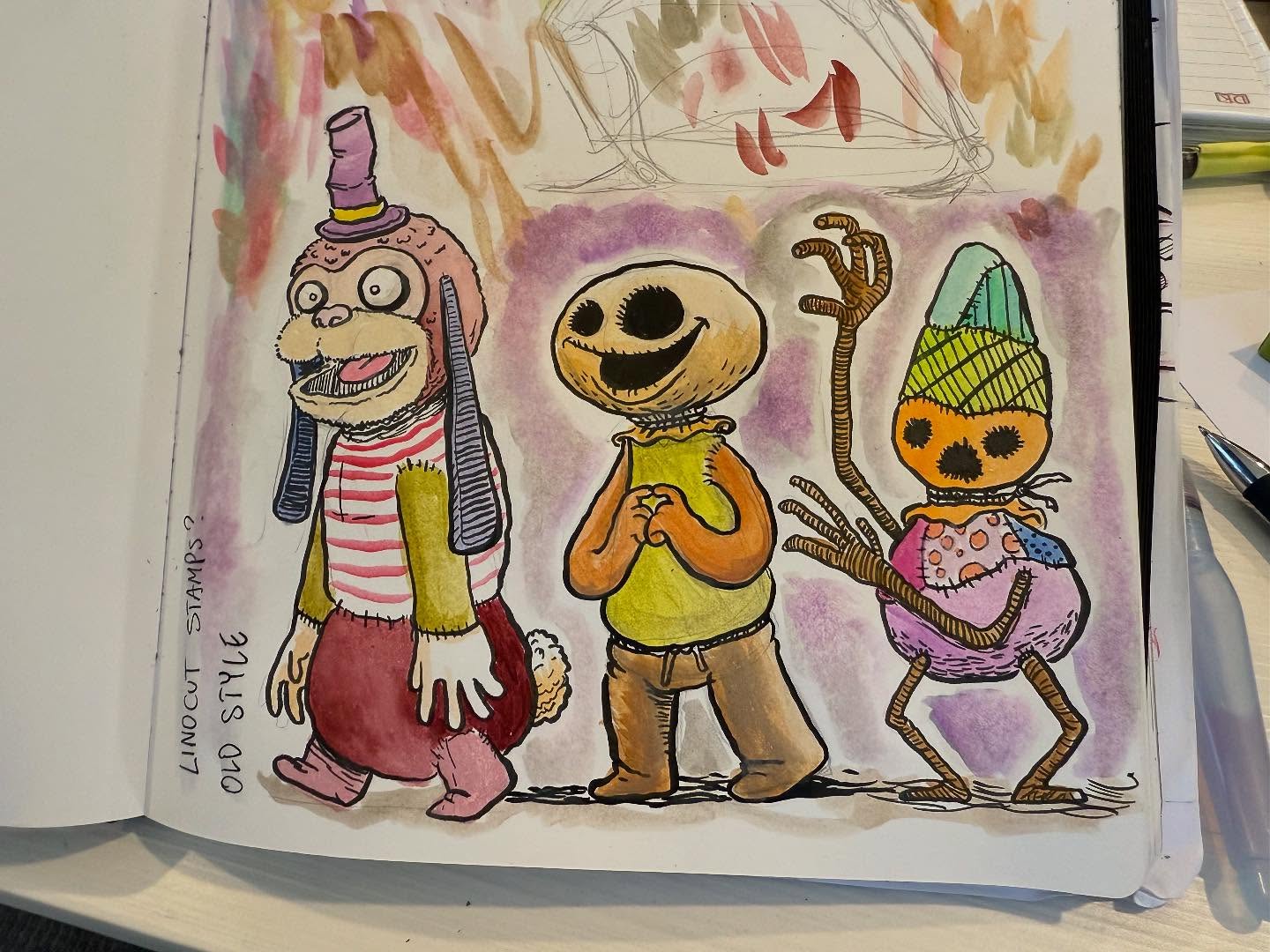 Patchwork BumBum Gang #watercolor #watercolourillustration