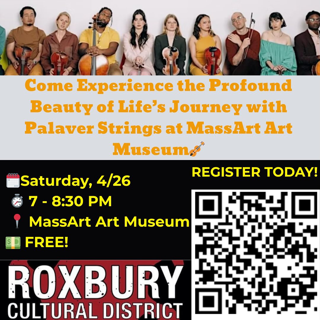 MassArt Art Museum is honored to welcome the Grammy-nominated, musician-led ensemble Palaver Strings for an unforgettable performance of “But There Is This — a powerful journey through sound that explores the winding path of life and our search for meaning, even when clarity remains just out of reach.
🗓 Saturday, April 26
⏰ 7:00 – 8:30 PM
📍 MassArt Art Museum
621 Huntington Avenue, Boston, MA 02115
💸 FREE and open to all
As poet Barbara Ras reminds us:
“You can’t have it all, but there is this.”
Don’t miss this stirring evening of music, reflection, and connection.
#PalaverStrings #MassArtArtMuseum #ChamberMusic #LivePerformance #ContemporaryClassical #StringEnsemble #BostonEvents #ArtsAndCulture #MusicThatMovesYou #PalaverAtMAAM