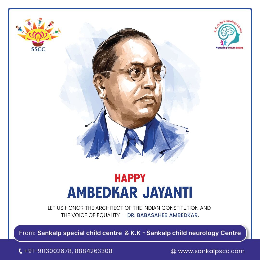 Let us celebrate the legacy of a true visionary — Dr. Babasaheb Ambedkar 👏💙 The architect of the Indian Constitution 📜 and a fearless voice for equality and justice ⚖️. His thoughts continue to inspire millions to rise above discrimination and strive for a better tomorrow 🌟
On this Ambedkar Jayanti, let’s honor his mission of empowerment and education for all 🙌📘
From: Sankalp Special Child Centre & K.K. – Sankalp Child Neurology Centre
📞 +91-9113002678, 8884263308
🌐 www.sankalpscc.com
#AmbedkarJayanti #DrAmbedkar #EqualityForAll #IndianConstitution #SankalpCare #ChildDevelopment #InspirationForever #BabasahebAmbedkar 💙