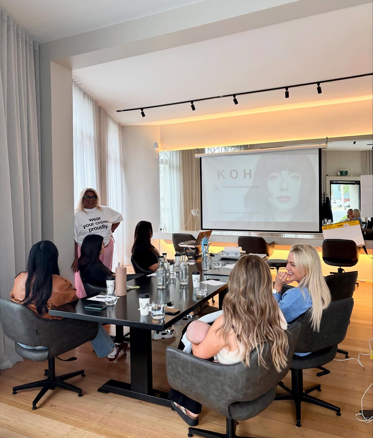 ✨ What an incredible day we had yesterday with the inspiring Charlene Fernandez in our space! 🌟
As an industry icon and a truly wonderful human being, Charlene reminded us all of the importance of love and care in everything we do—whether it’s nurturing our clients or taking care of ourselves and what opportunities may arise when you show up for yourself with authenticity 💖
We walked away with invaluable insights and life-changing takeaways that will undoubtedly shape our road ahead. Thank you, Charlene, for your wisdom and positivity. Your warmth and energy is a contagious vibe!! We loved every minute!
We also had other special guests join us for the morning - Our beloved Chantelle and the gorgeous James Junior 💙
What an absolute delight he was and he certainly enjoyed himself too with all the beautiful girls doting over him. Please come back again soon!
Great Day ❤️
#Inspiration #TeamGrowth #SelfCare #CharleneFernandez #IndustryIcon
#KOHsalon #TeamDay #Wellness