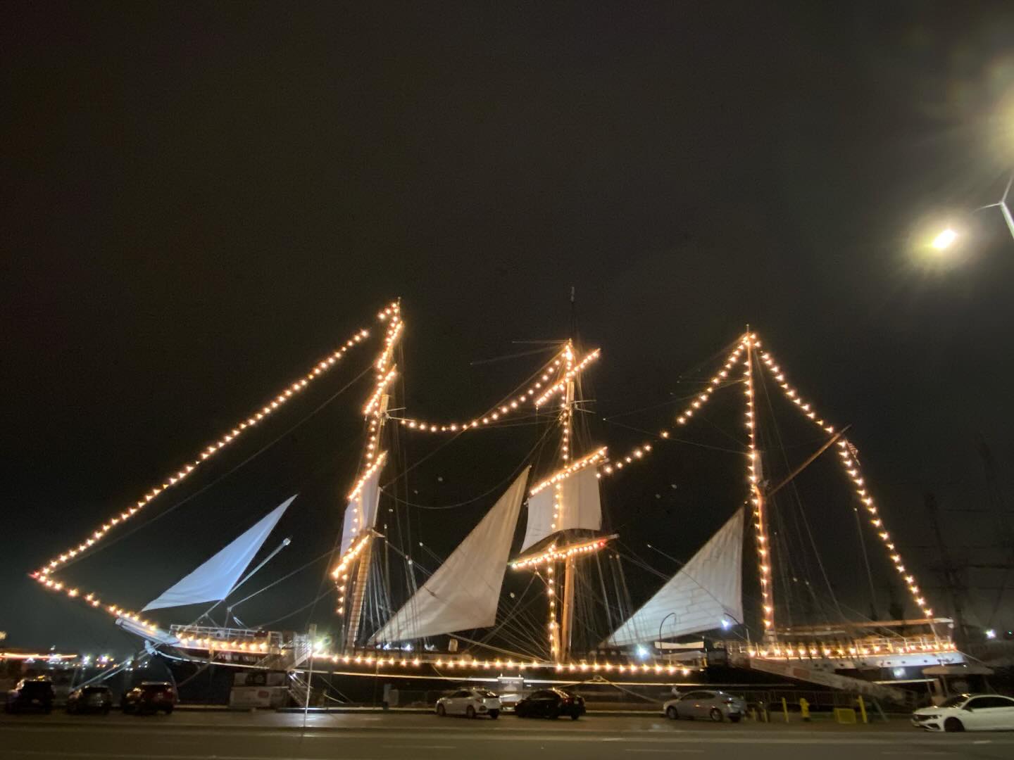 Ain’t she a beauty? I’ve sung on board her before and this week I got to serenade her with shanties as we sailed past. I hope it’s not long till I see her again.