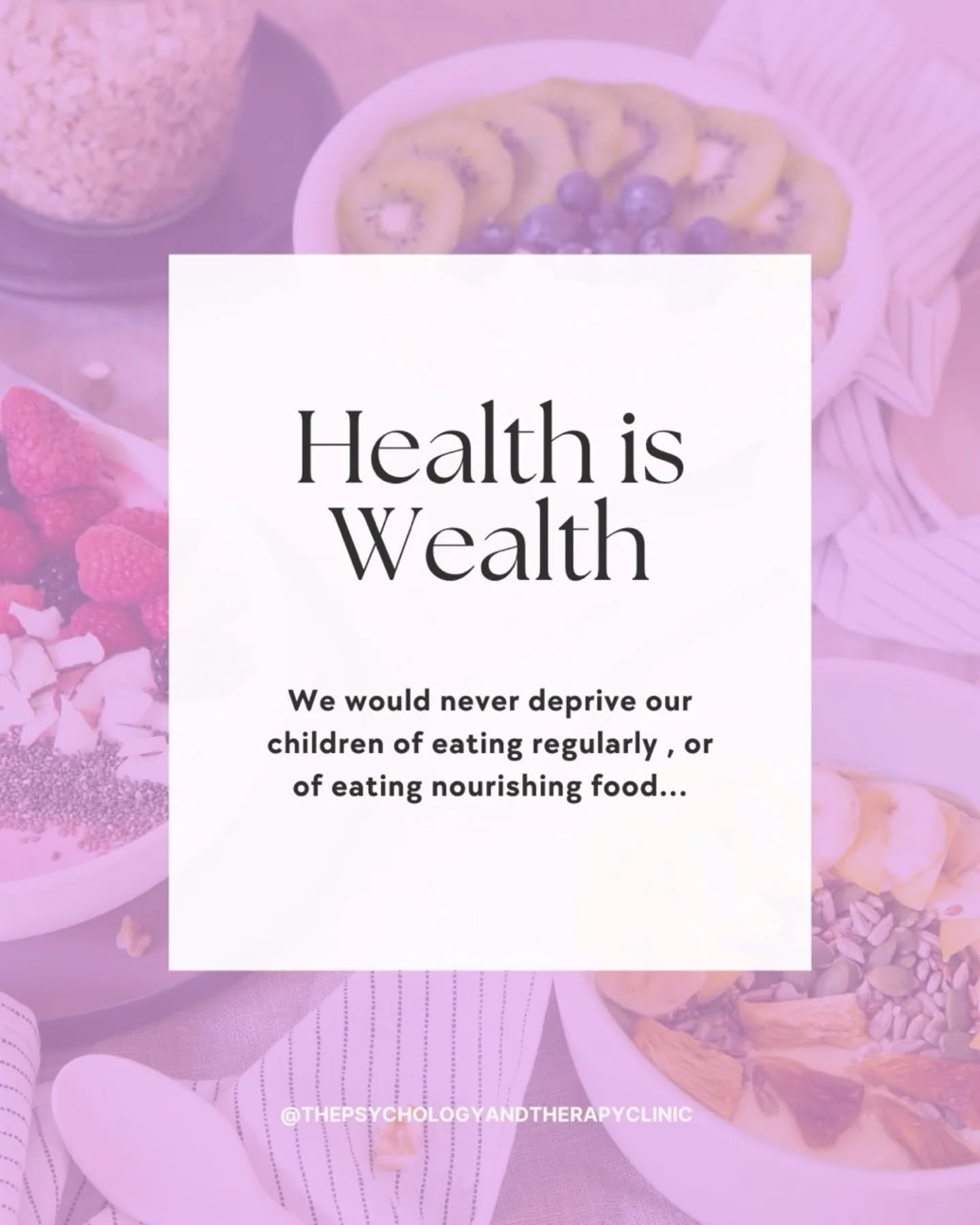 Our health is the most important part of ourselves!
This is an important reminder for us all 💜
See our website for more information on how to get in touch.
www.thepsychologyandtherapyclinic.com
#mentalwellness #clinicalpsychologist #psychologist #changebehaviours