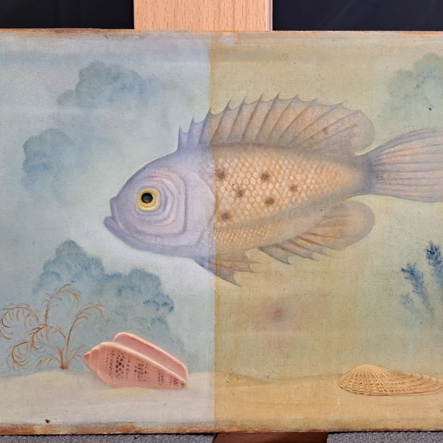 One of my favorite parts of restoration work: removing a yellowed varnish layer 🖌️✨
It’s always magical to see the original colors come back to life 🎨
This painting turned out so beautiful – I almost didn’t want to give it back! 😍
#artrestoration #paintingrestoration #beforeandafter #restorerlife #conservationstudio #fineartrestoration #varnishremoval #goldenbloomrestauratie