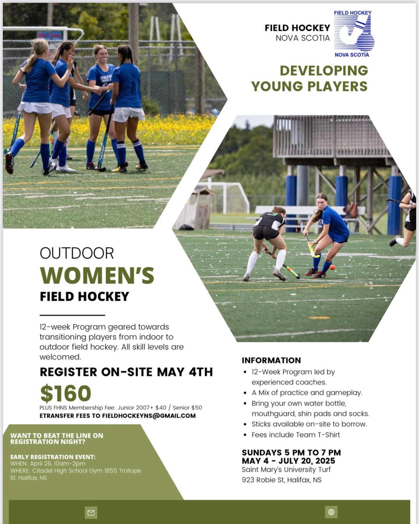 Outdoor Women’s Field Hockey Info 🏑 Email fieldhockeyns@gmail.com if you have questions!