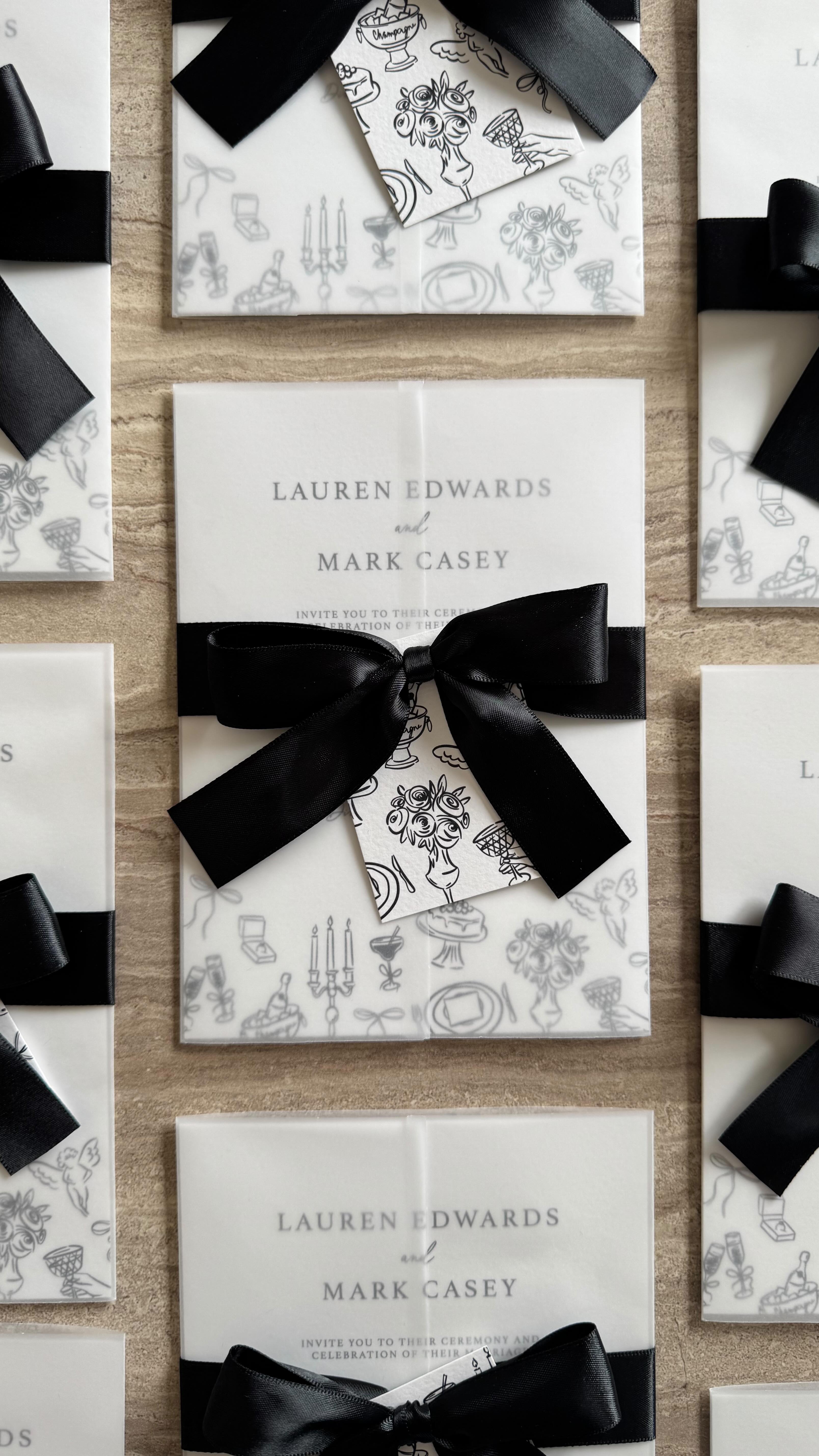 This design was MADE for a black-tie celebration 🖤
Loved creating these luxe black bow beauties for Lauren & Mark’s big day!
#customweddinginvites #weddingstationery #weddinginspo #blacktieevent #modernweddinginvites #stationerydesigner #luxuryinvites #invitedesign #weddingdetails #invitationlove #blackandwhitewedding #timelessdesign #customstationery