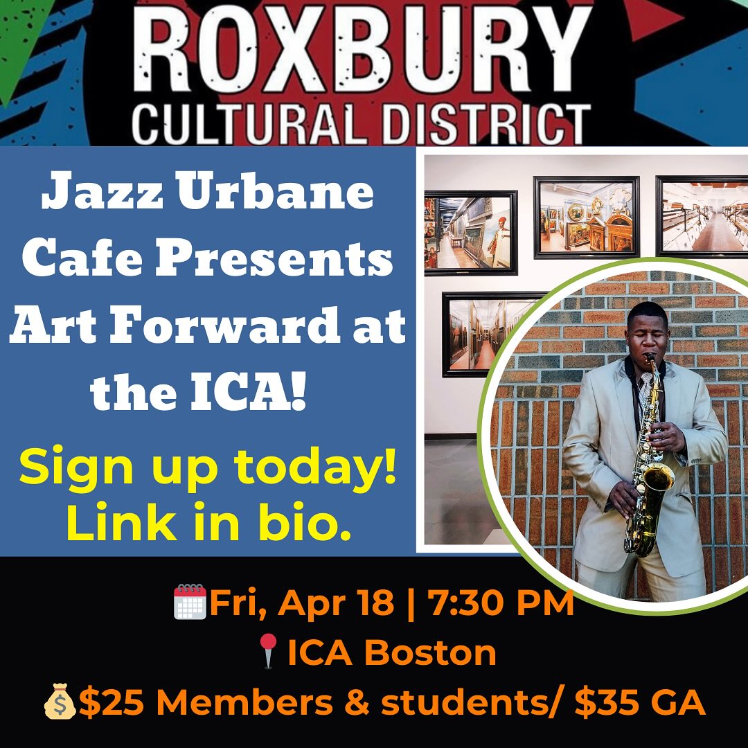 Jazz Urbane Cafe brings us Art Forward: a one-of-a-kind interdisciplinary concert that celebrates the power of community and the joy of making art together.
Art Forward is more than a performance — it’s a movement. A vibrant celebration of music, dance, and film grounded in shared experience, imagination, and purpose.
Details:
🗓️Fri, Apr 18 | 7:30 PM
📍ICA Boston
💰$25 Members & students/ $35 GA
Come for the creativity. Stay for the connection. Link in bio.
#JazzUrbaneCafe #ArtForwardICA #ImagineOrchestra #BostonArts #CreativeCommunity #InterdisciplinaryArt #LiveMusicBoston #ArtAsActivism #ICAStage #BostonEvents #JazzForward
