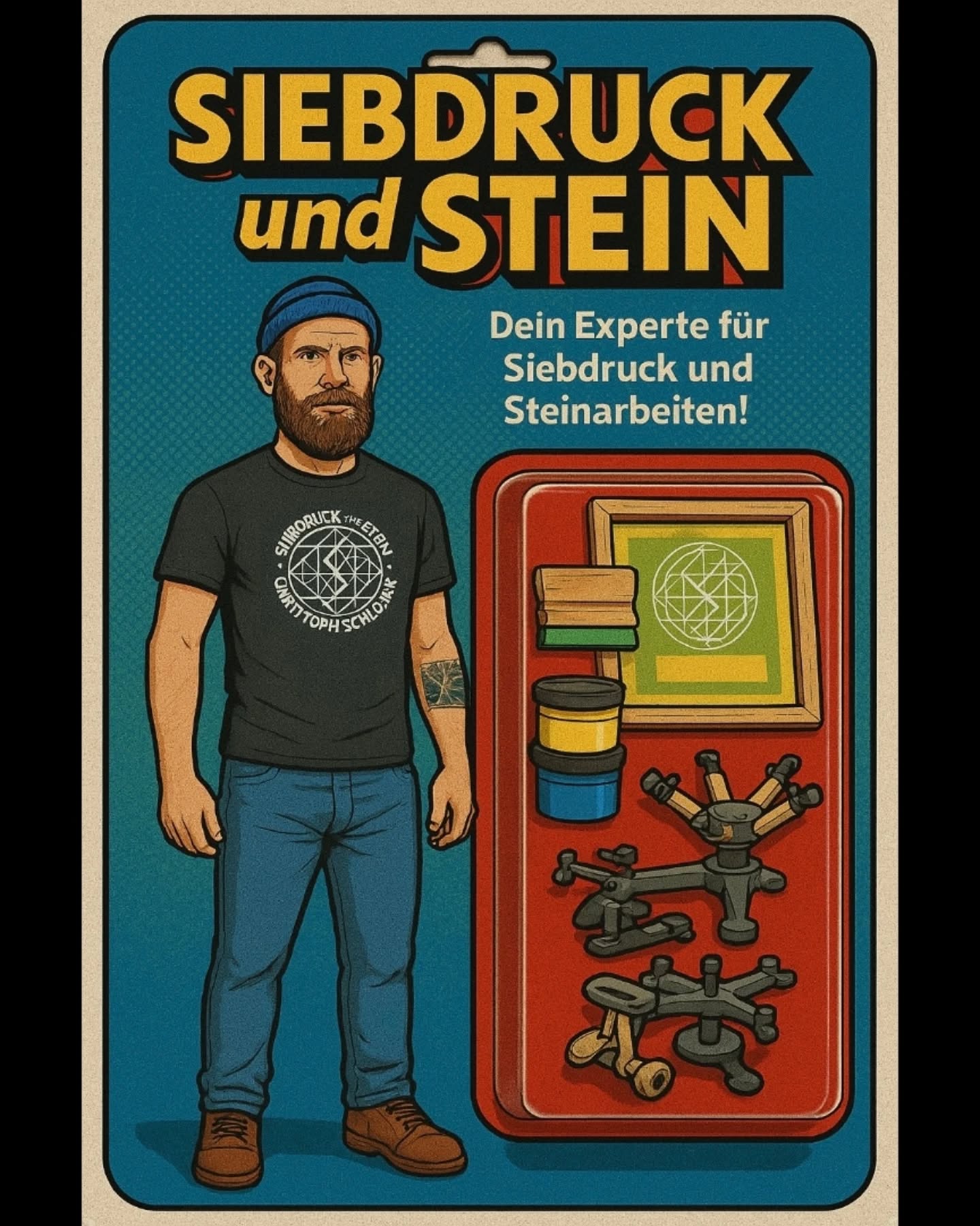 Auch von mir gibt es jetzt eine Actionfigur als Siebdrucker 💪🤩
#siebdrucken #siebdruckistgeil #shirtdesign #siebdruckundstein #screenprinting #aiactionfigures #action #actionfigures #siebdruckkarussell #aiart #fun #ilovescreenprinting #basel #baselswitzerland