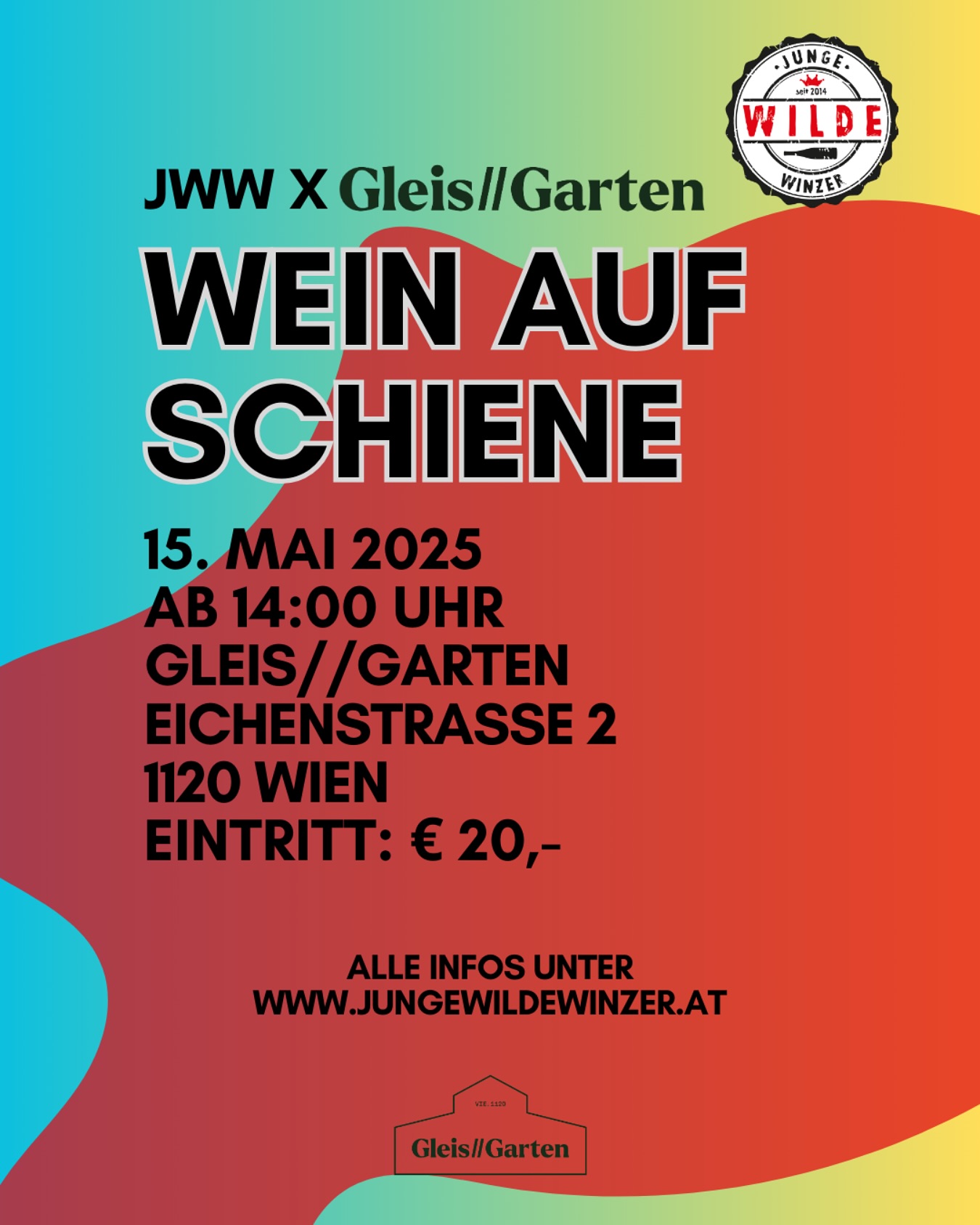 Erlebe eine Weinverkostung der besonderen Art, bei der sich das Beste aus den heimischen Weingärten auf ein urbanes Setting trifft. Zwischen alten Gleisen, grünen Oasen und lässiger Atmosphäre schenken die JUNGEN WILDEN WINZER*INNEN ihre charakterstarken Weine aus. 🥳 Entdecke spannende Newcomer, probiere außergewöhnliche Rebsorten und genieße dazu coole Beats, feine Snacks und entspanntes Zusammensein.
Ob du Wein-Kenner bist oder einfach Lust auf einen unvergesslichen Abend hast – hier rollt der Genuss garantiert auf der richtigen Spur. Sei dabei, wenn die Jungen Wilden zeigen, wie aufregend, modern und unkonventionell die heimische Weinszene sein kann!
Wann? 15. Mai 2025
Wo? Gleisgarten Wien
Tickets & Infos: https://www.gleisgarten.com/events/wein-auf-schiene
Schnapp dir dein Ticket und komm mit auf eine wilde Genussreise! 🍾
#jungewildewinzer #gleisgarten #jwwontour #austrianwine #winetasting #vienna