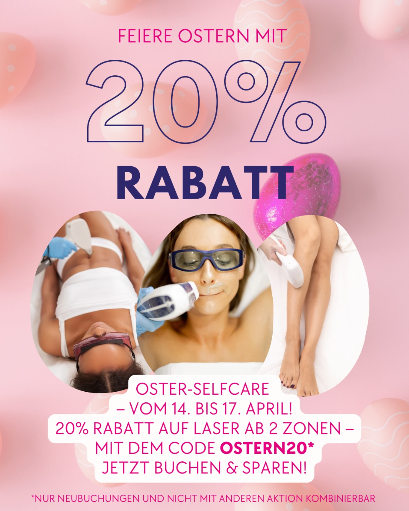 Oster-Selfcare Special!
Vom 14.–17. April bekommst du 20% Rabatt auf deine Laserbehandlung – ab Buchung von 2 Zonen.
Gönn dir glatte Haut & Selflove!
Code: LOVE20
Jetzt schnell buchen & sparen!
#OsterSpecial #LaserHairRemoval #SelfcareTime #BeautyBerlin #HaarfreiMitLaser #TigerlilyWaxing #SmoothSkinVibes #Love20 #skincareroutin #easter #laserhairremoval #tigerlilywaxing #laserhaarentfernungberlin