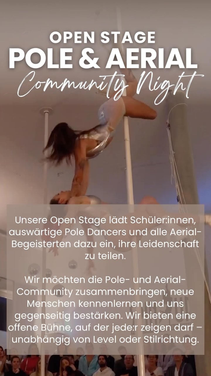✨ OPEN STAGE – POLE & AERIAL COMMUNITY NIGHT ✨
📍 Spin-Up Poledance| 17. Mai 2025
⏰ Einlass ab 18:00 Uhr | Shows starten um 18:30 Uhr
Am 17. Mai 2025 öffnen wir die Türen unseres Studios für einen ganz besonderen Abend: Unsere Open Stage lädt Schüler:innen, auswärtige Poledancer und alle Aerial-Begeisterten dazu ein, ihre Leidenschaft zu teilen – sei es in einer einstudierten Choreografie oder einer Freestyle-Performance.
Alle Aerial-Geräte im Studio stehen dir zur Verfügung – ob Pole, Hoop oder Silks.
Ziel des Events ist es, die Pole- und Aerial-Community zusammenzubringen, neue Menschen kennenzulernen, sich gegenseitig zu bestärken und eine offene Bühne zu bieten, auf der jede:r sich zeigen darf – unabhängig von Level oder Stilrichtung.
Die Anmeldung ist kostenlos. Wer selbst performt, darf zwei Gäste mitbringen. Wer einfach nur zuschauen möchte, ist ebenfalls herzlich willkommen – in diesem Fall allerdings ohne Plus Eins. Es wird Snacks geben, eine Kollekte und ganz viel Raum für Austausch und Support.
Die Anmeldung für Performer:innen und Besucher:innen erfolgt über einen Link (Survio Link in der Bio) und ist bis zum 3. Mai 2025 möglich.
Wir freuen uns auf einen Abend voller Kreativität, Mut und Miteinander – sei dabei und werde Teil dieser besonderen Open Stage Night!
Bei Fragen könnt ihr euch bei @t.atjana.b oder @annaleonie__ melden.