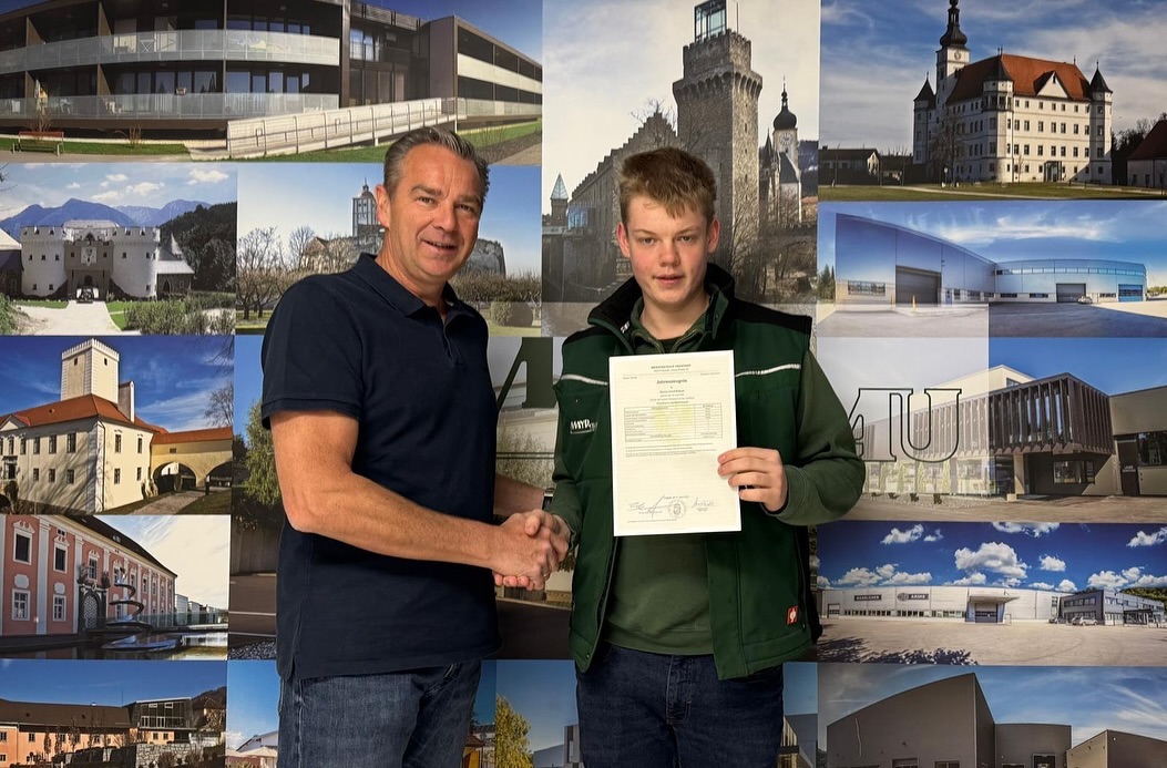 Ihr seid die Besten! 💪🏆 Wir gratulieren Daniel Bräuer und David Kletzmayr zu ihren ausgezeichneten Erfolgen in der Berufsschule! #mayrbau