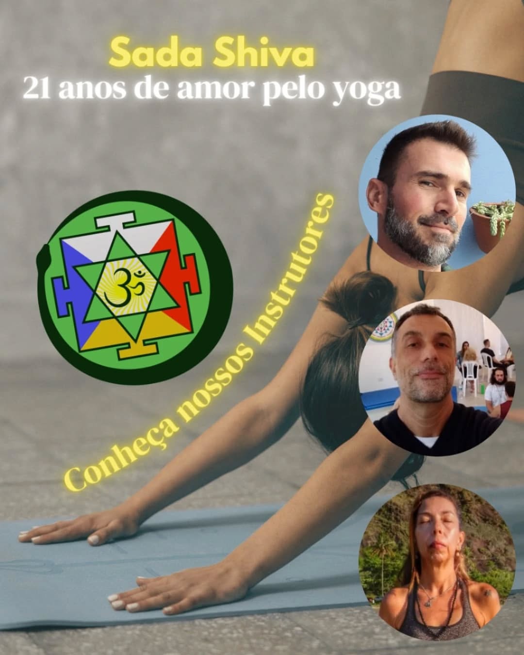 No Sada Shiva você pratica Yoga com todo seu Corpo e Alma!
São 21 anos de puro amor e respeito pela tradição desta arte milenar.
Vem praticar com a gente. Você está nas melhores mãos. Pode confiar!
Agende uma aula experimental para conhecer.
Whatsapp 12 99750 4834
🙏🙏🙏