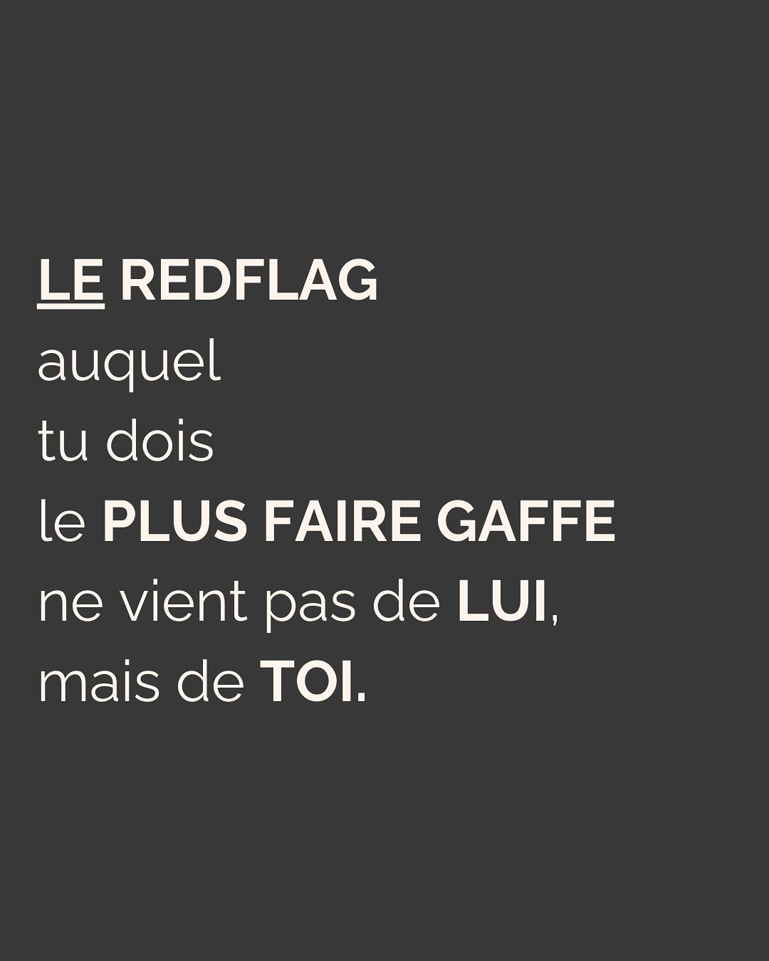 Ce biais de vouloir voir le meilleur de chaque être humain est noble, mais quand on souffre de dépendance affective, il peut avoir des conséquences dramatiques.
Parce que c’est comme ça qu’on tombe sous l’emprise de personnes malveillantes dont on a essayé désespérément de voir “le bon fond”.
Ce truc de dire “Oui, ok, il a des défauts, mais au fond c’est quelqu’un de bien”, bah non. Ça n’existe pas.
Personne ne se comporte comme un sanglier (pardon pour eux 🐗) en surface mais est une belle personne au fond.
Tout ça n’est pas une question de bon fond. C’est une question de choix.
Qu’est-ce que je fais de mes traumas ?
J’en fais payer le prix fort à toutes les personnes qui croisent mon chemin et qui ne demandent qu’à m’aimer ?
Ou je décide que les gens que j’aime et qui sont là pour moi n’ont pas à en subir les conséquences, et je me fais aider pour assainir tout ça ?
Arrête de te mentir à toi-même sur qui est cette personne. Tu gagneras un temps précieux et une énergie considérable.
Même si tu en doutes encore, sache que c’est pourtant le chemin le plus court et le moins douloureux pour vivre cette belle histoire d’amour à laquelle tu aspires tant.
——————————————————————
Je suis Emilie, thérapeute & coach diplômée spécialisée dans la dépendance affective et les troubles émotionnels.
J’aide les femmes qui souffrent de schémas toxiques répétitifs à aimer sereinement et librement, sans plus jamais s’oublier.
Je les accompagne pour qu’elles puissent passer de la théorie à la pratique. Avoir des prises de conscience c’est bien, voir des changements concrets dans sa vie, c’est mieux.
Passons 30 min ensemble pour apprendre à nous connaître ! Rdv dans mon lien en bio ou sur mon site : Emilie-leduc.com pour accéder à mon agenda
Lancement d’une nouvelle offre :
Assistance & Coaching Illimités ! Rdv en mp pour en savoir plus ;)
#dependanceaffective#manipulation#relationtoxique#addiction#dependance#peurs#blessuredabandon#rupture#couple#hypersensibilité #emotions #gestionemotions #hypersensibles #abandon #perversnarcissique #depression #blessuredelame #selflove #amourdesoi #tinder#date#rencontre #angoisse#solitude #lovecoach #pn #devperso #amourdesoi