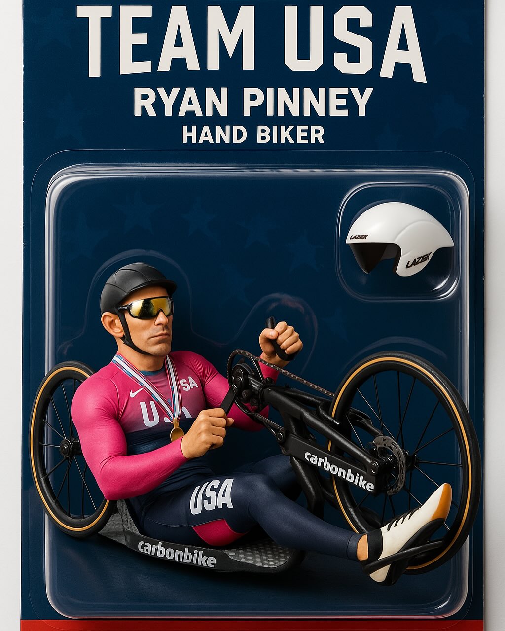 Big race season is here! I’m gearing up for the UCI Paracycling World Cups in Belgium and Italy, and the grind is real. Long days in the saddle, dialing in every detail, and pushing hard to represent @teamusa and @usparacycling at the highest level.
Off the bike, I’ve been having some fun joining in on the latest action figure trend—yes, there’s now an action figure version of me rocking different sponsor kits, helmets, hats, and accessories. From Red Bull to Celsius to The Feed to EF Education First… it’s all about dreaming big and visualizing the support that makes this journey possible.
If you or someone you know is interested in helping sponsor my journey, I’d love to connect. Every bit of support brings me one step closer to that podium. Let’s go!
#TeamUSA #UCIParacycling #HandCyclist #ActionFigureTrend #RoadToWorldCups #SponsorAnAthlete #RyanPinney #ParaCycling #dreambig