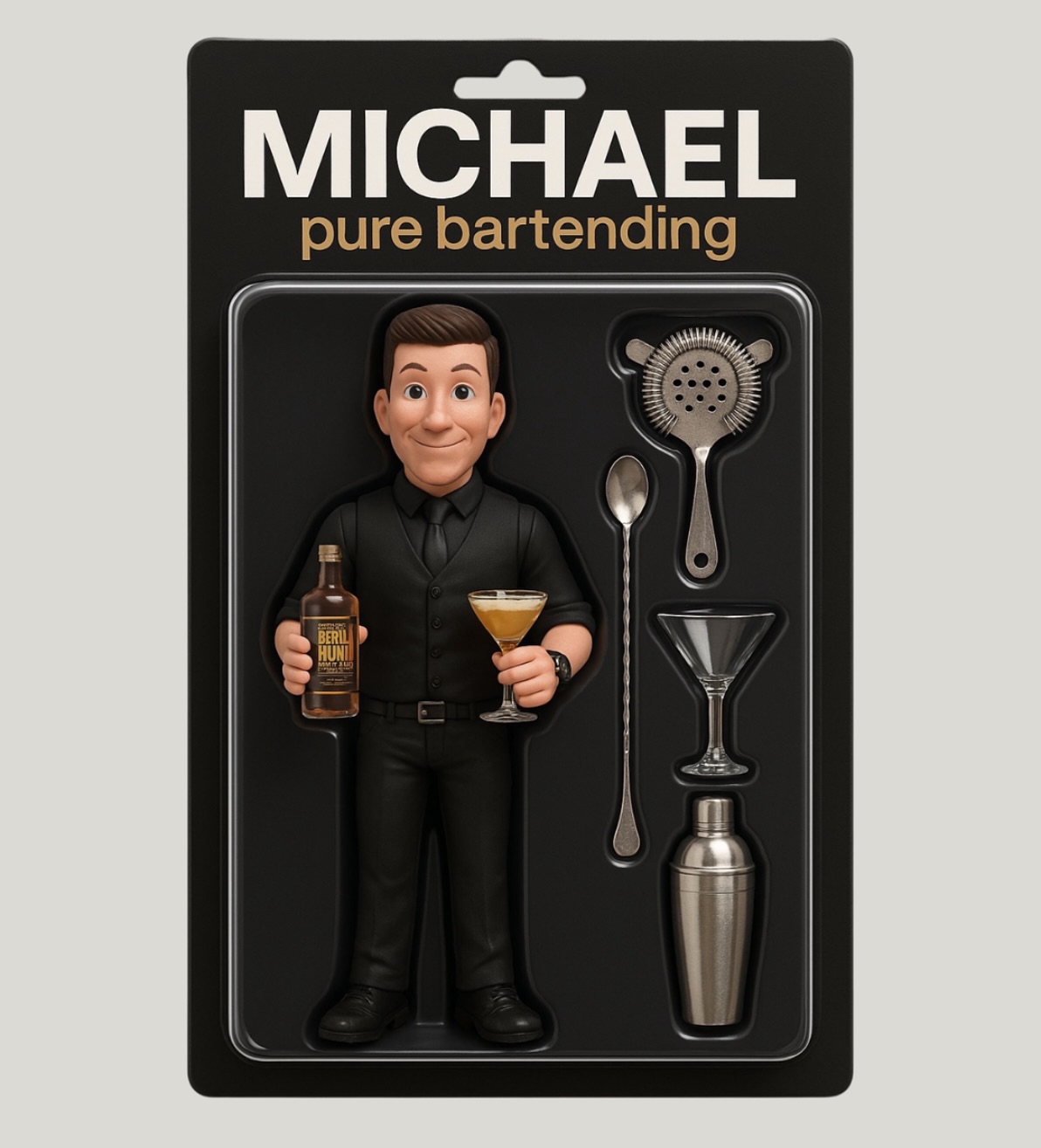 We couldn’t resist the AI doll trend… so we made our own! Say hello to Pure Bartending’s very own cocktail-shaking Action Man – ready for a busy Saturday 🪩