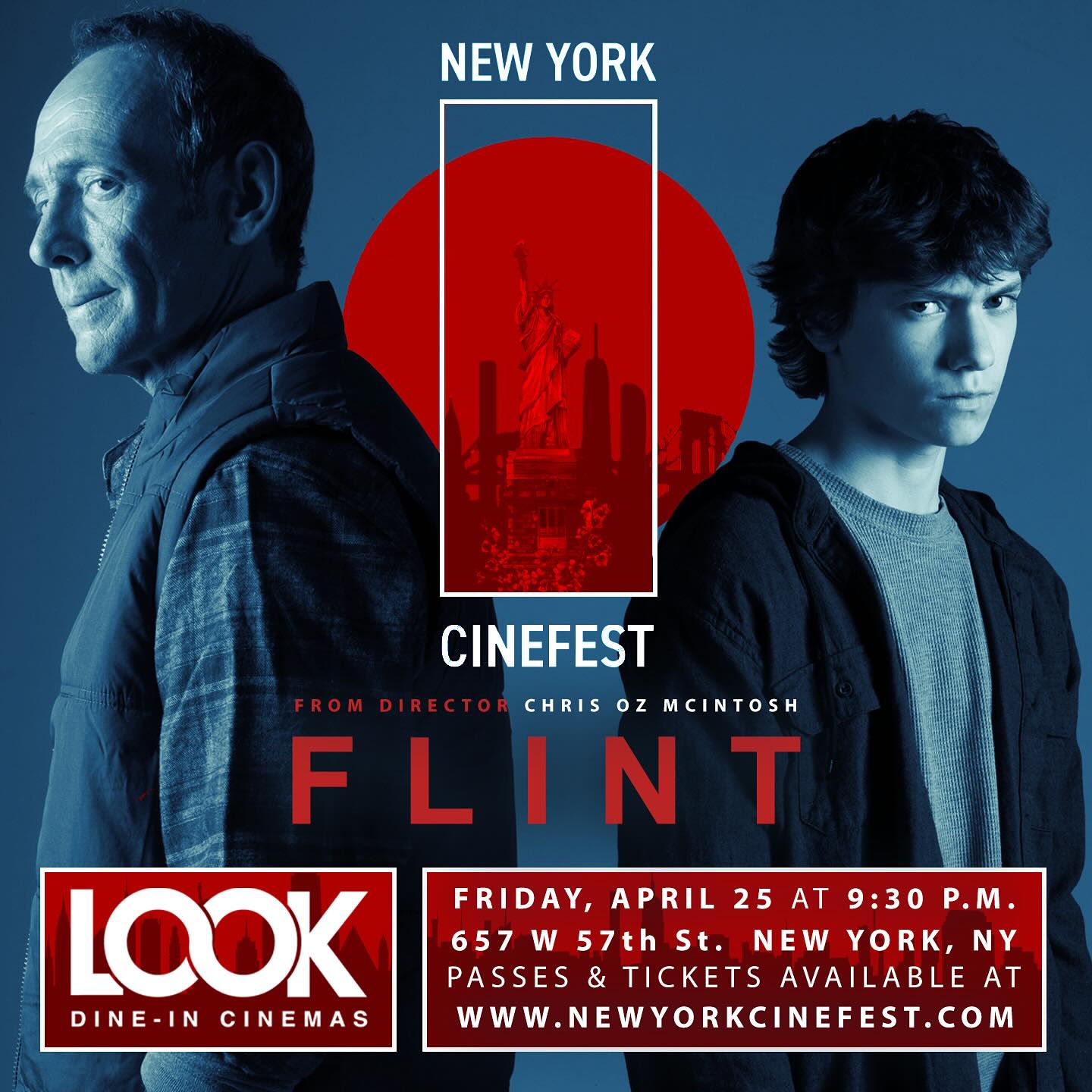 BIG APPLE, BIG NEWS! My psychological thriller “FLINT” - starring New York native @PJSosko - makes its east coast debut at @NewYorkCineFest on Saturday, April 25! Neil Turitz of Variety calls our film “tense, taught,” and “powerfully acted!” Come out see us and NY’s own PJ Sosko of MAX’s “Girls on the Bus” as he tears up the big screen in this Oklahoma-made psychological thriller! 🌃🍎 #okiefilm #indiefilm