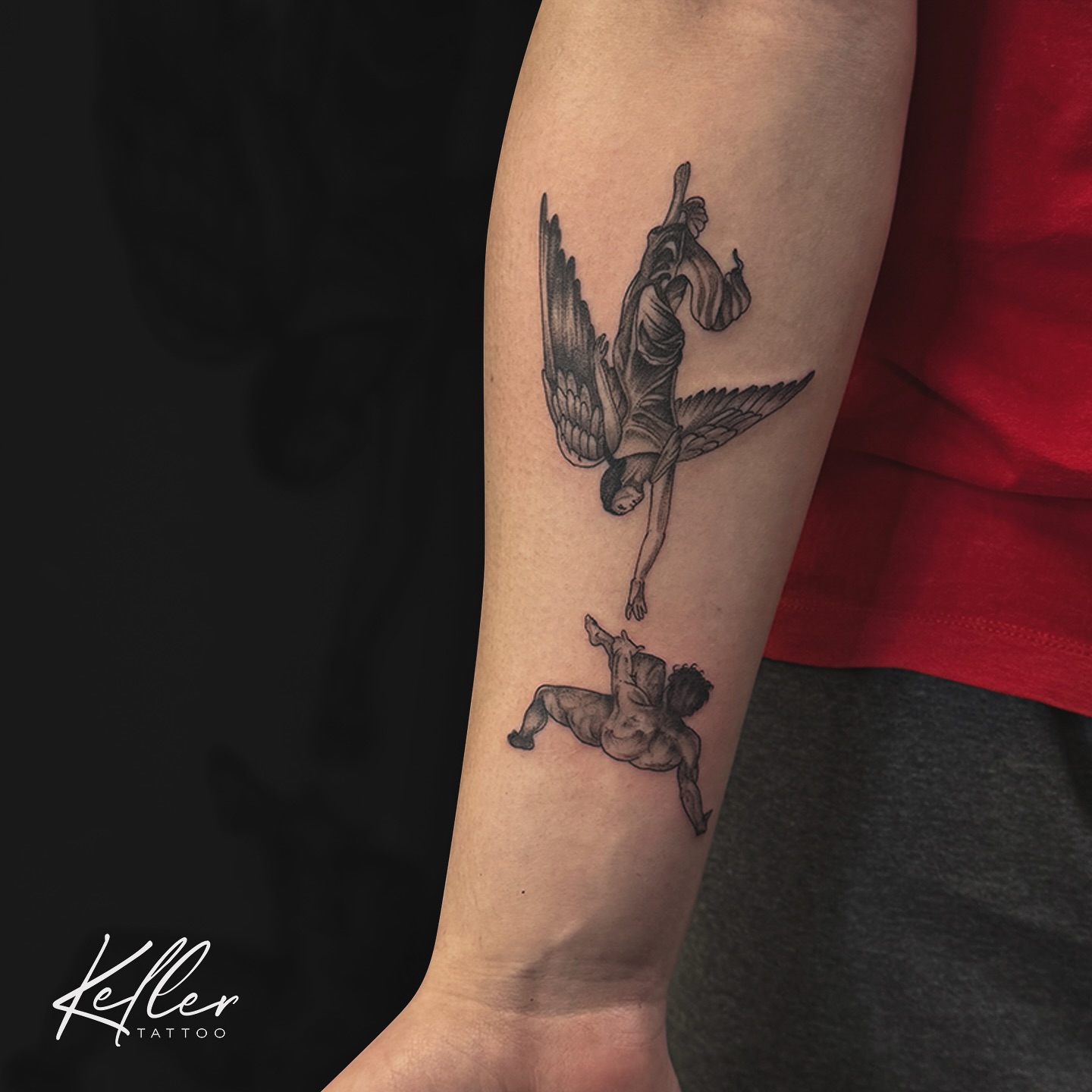 Angel #angeltattoo #guardianangel #blackwork